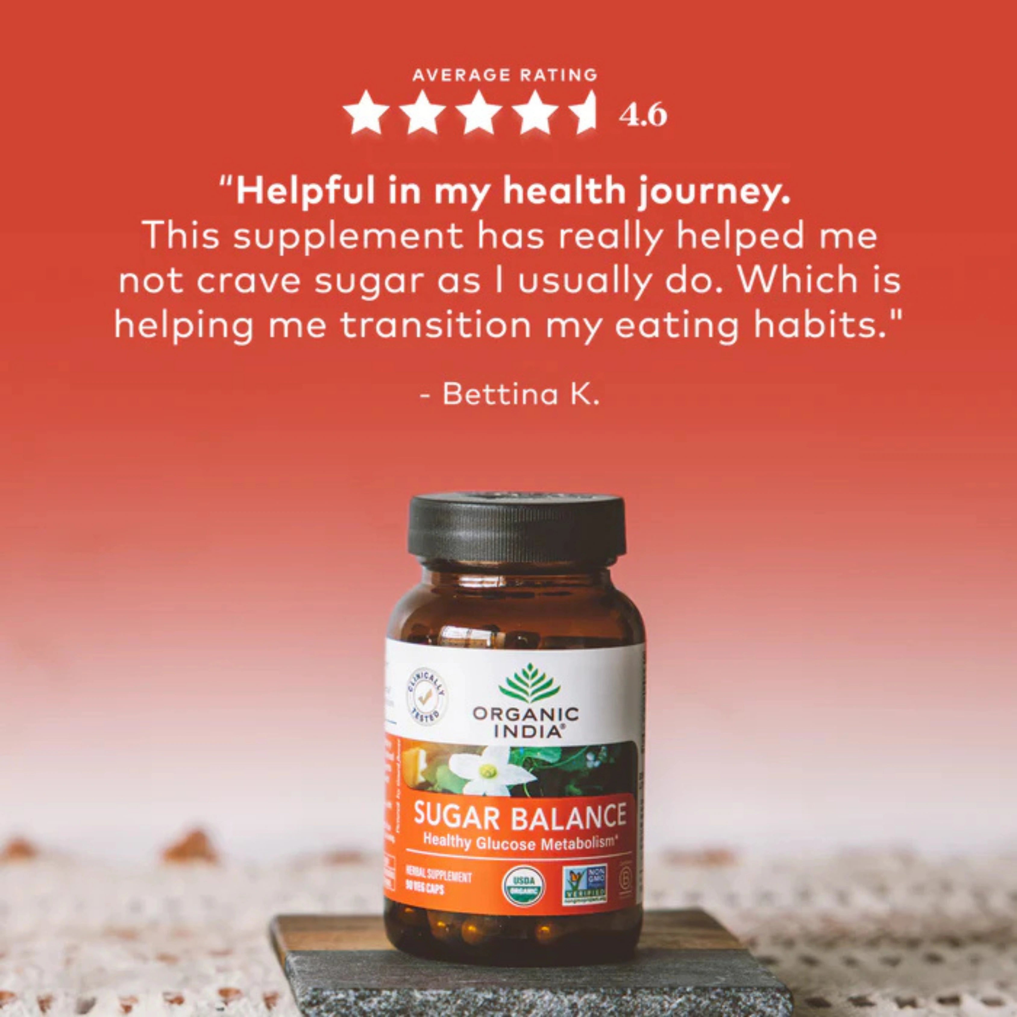 Organic India, Sugar Balance, Healthy Glucose Metabolism, 90 Veg Caps