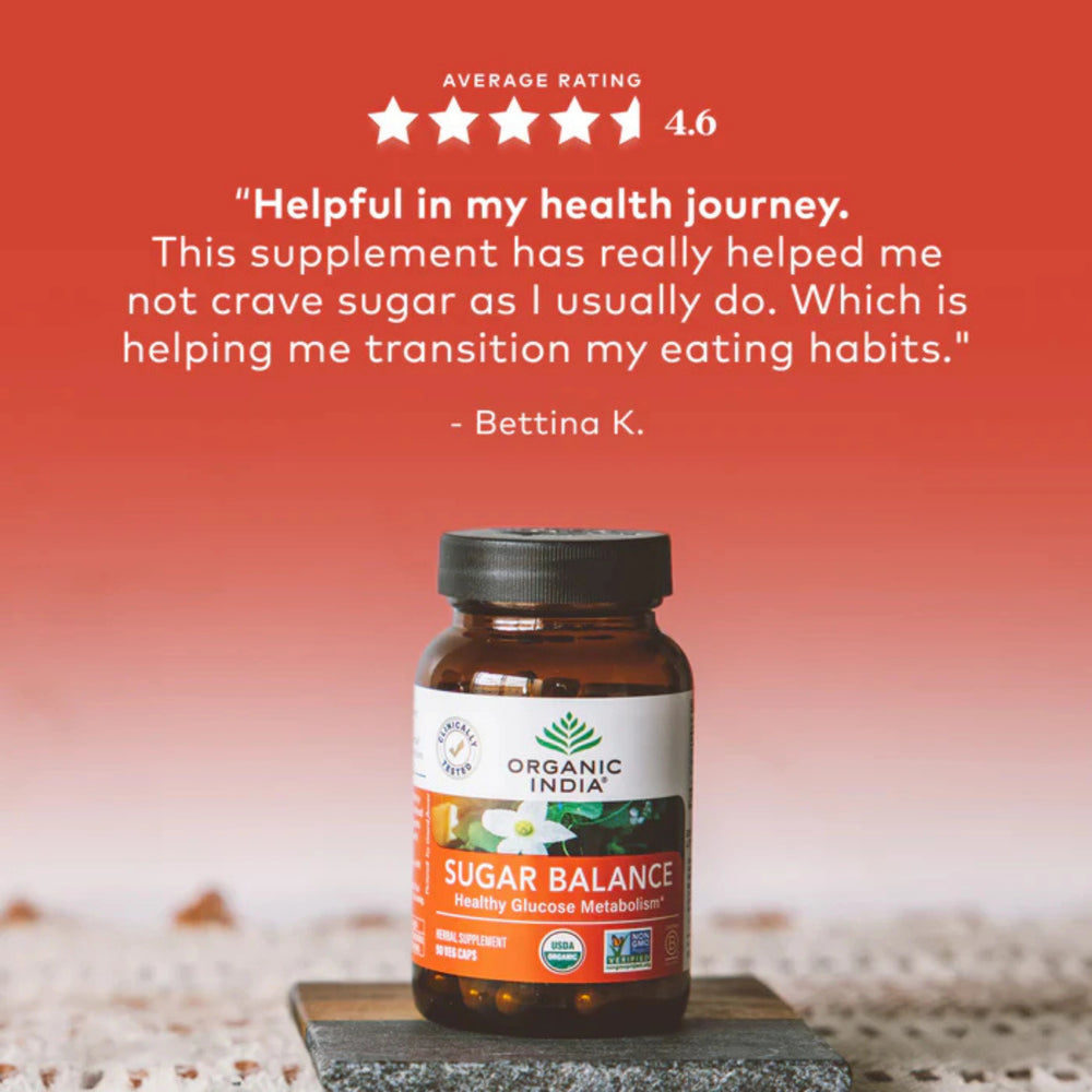 Organic India, Sugar Balance, Healthy Glucose Metabolism, 90 Veg Caps