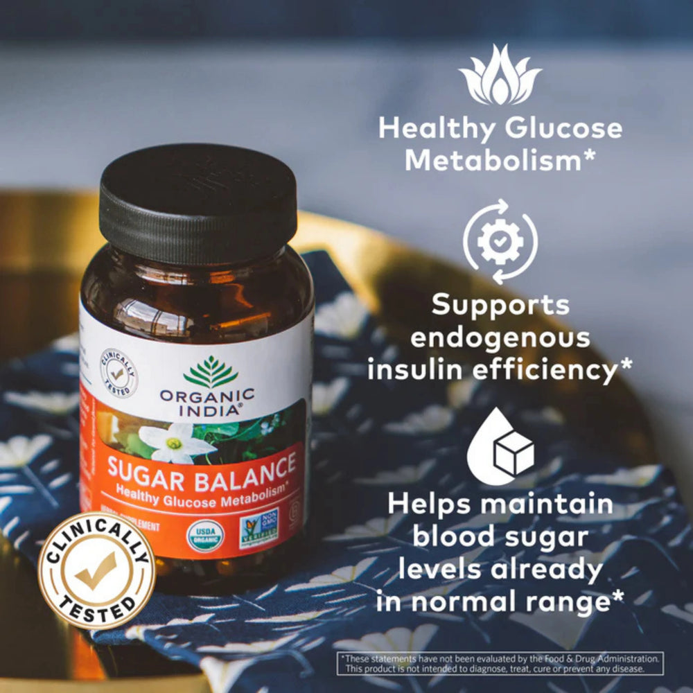Organic India, Sugar Balance, Healthy Glucose Metabolism, 90 Veg Caps