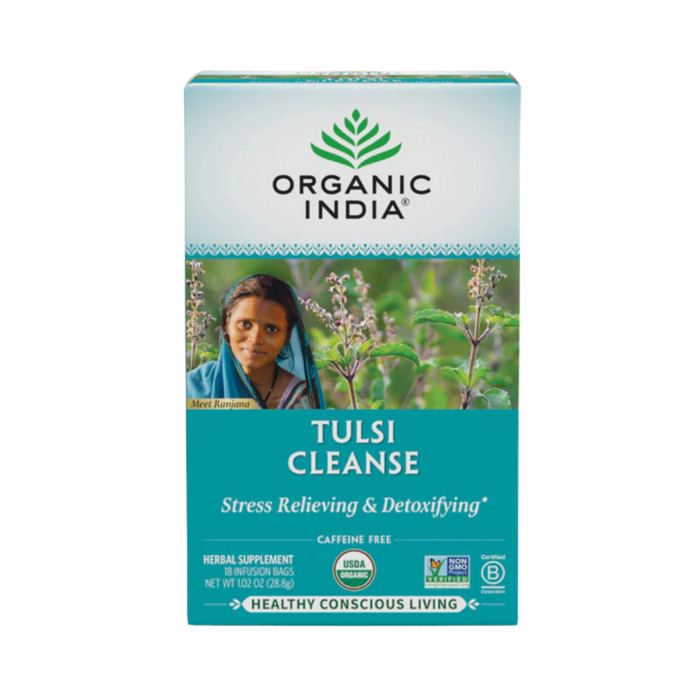 Organic India, Tulsi Cleanse Tea, Caffeine-Free, 18 Infusion Bags, 1.02 Oz