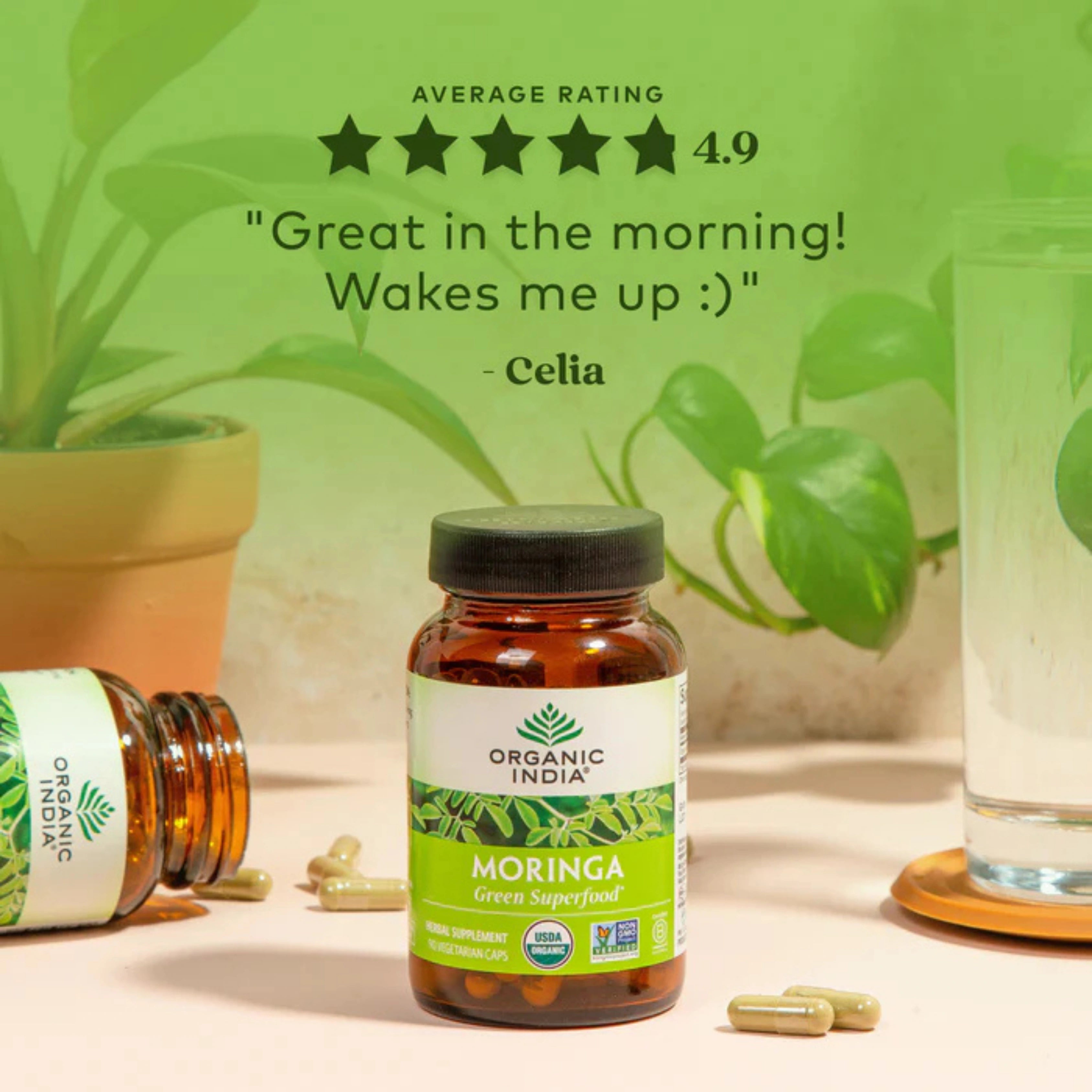 Organic India, Moringa, 700 Mg, 90 Vegetarian Caps