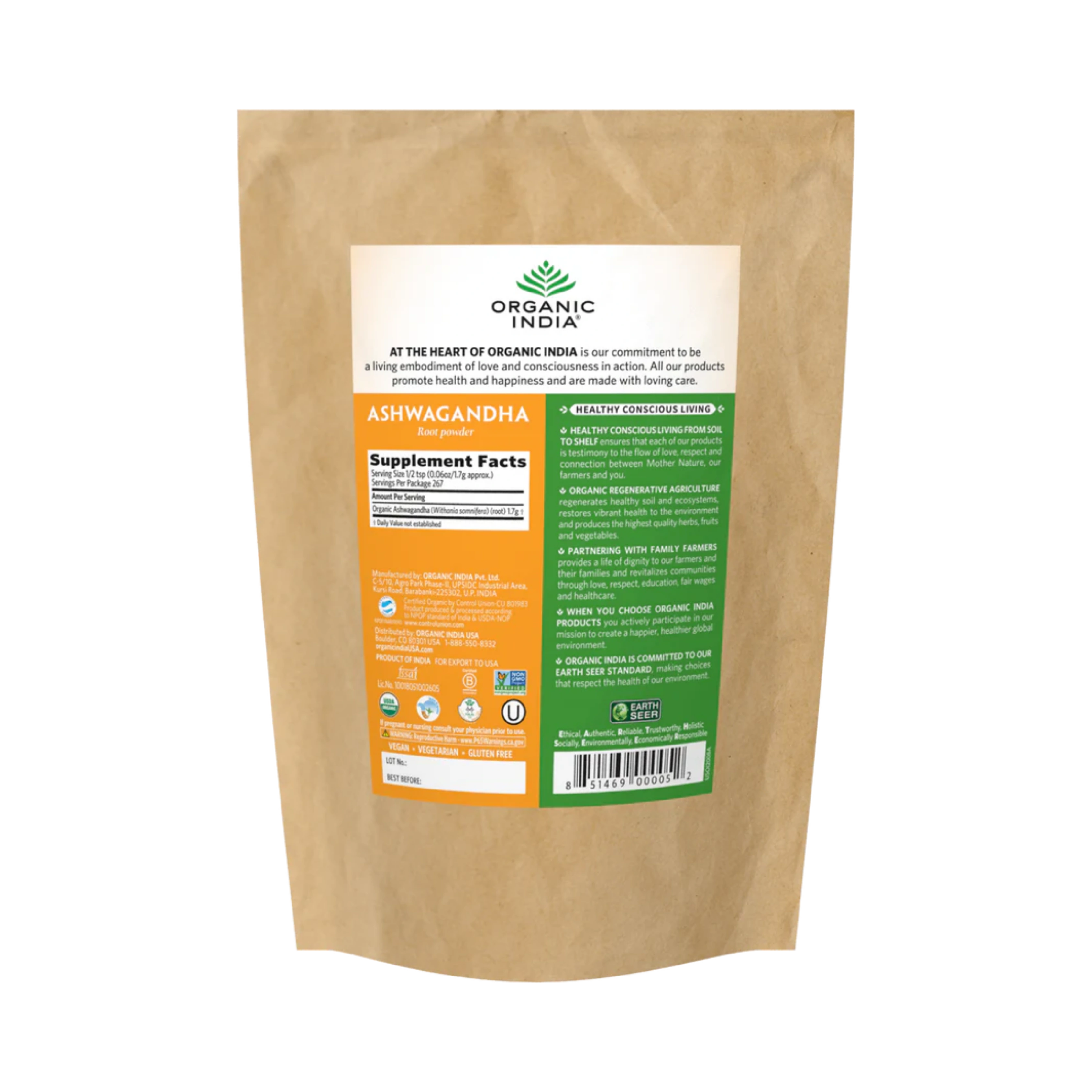 Organic India, Ashwagandha Root Powder, 16 Oz