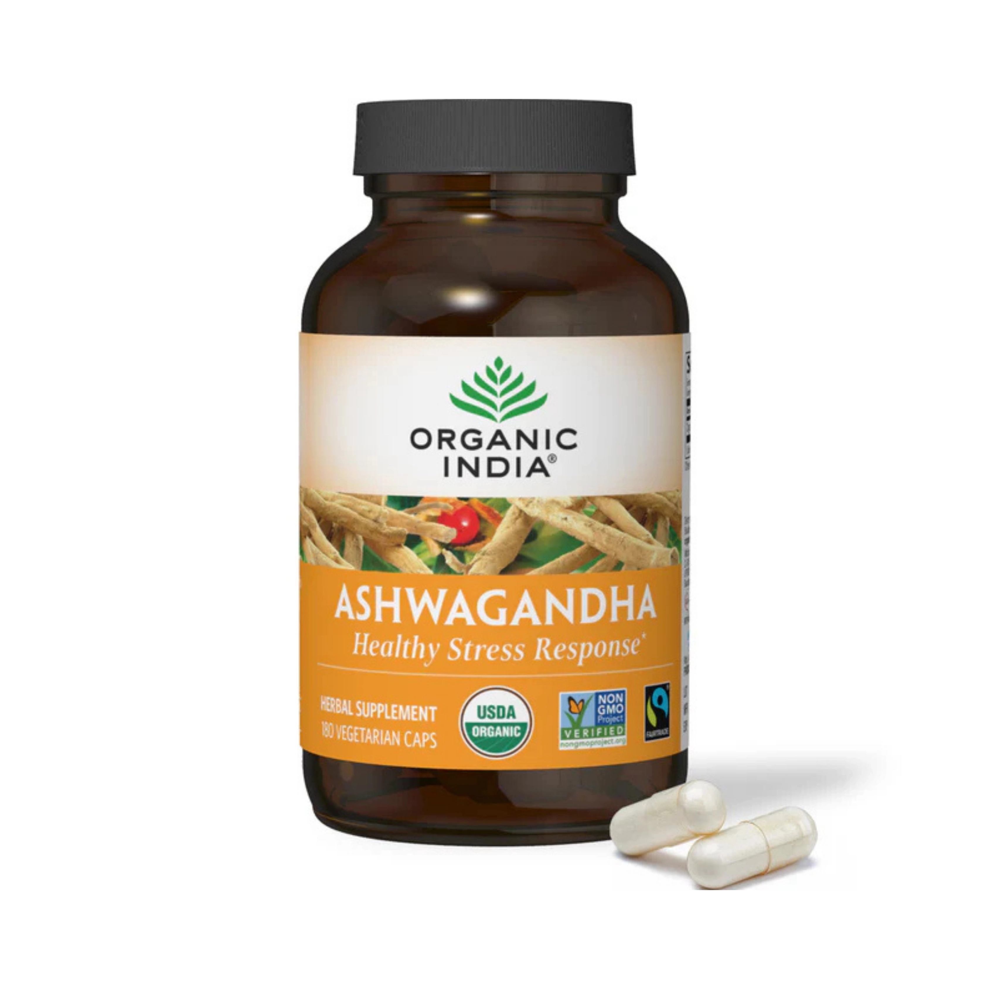 Organic India, Ashwagandha, 800 Mg, 180 Vegetarian Caps