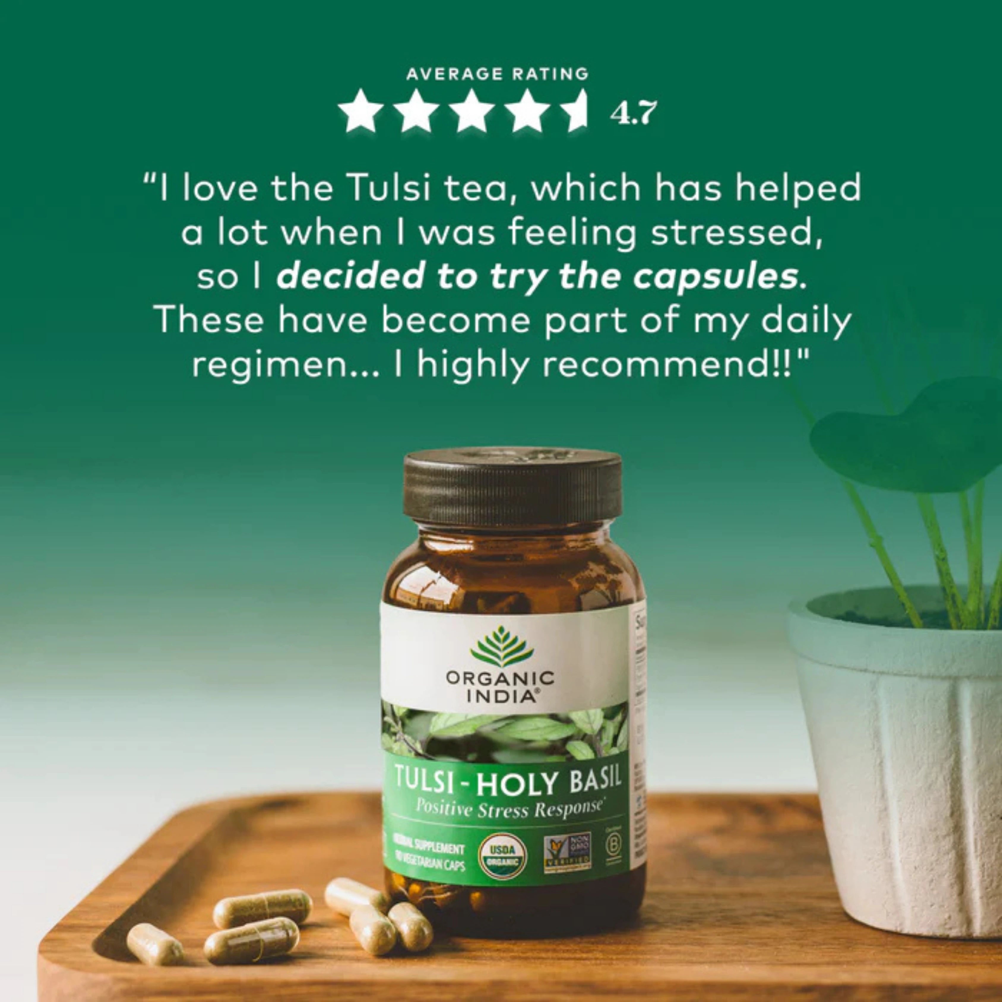 Organic India, Tulsi-Holy Basil, 180 Vegetarian Caps
