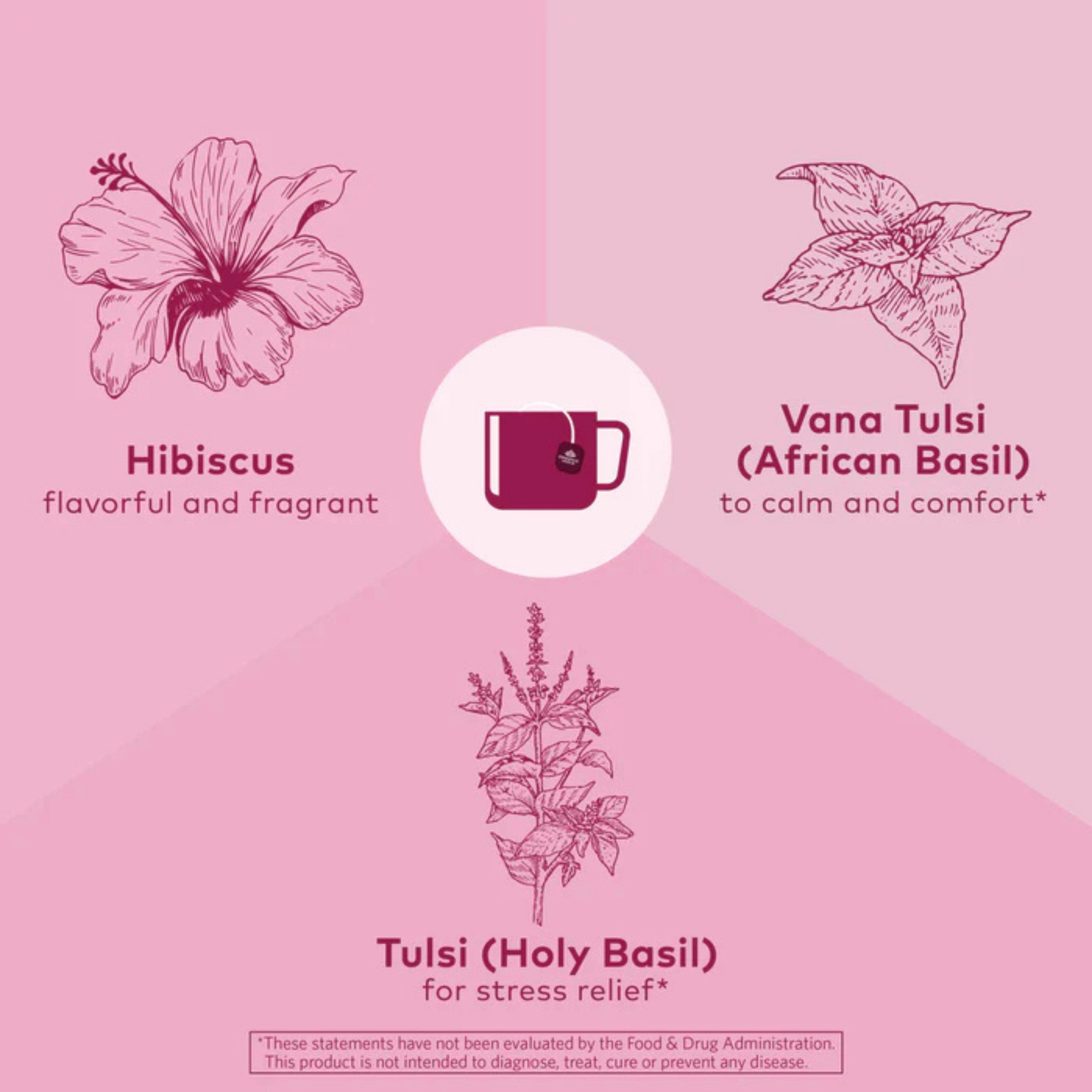 Organic India, Tulsi Hibiscus Tea, Caffeine-Free, 18 Infusion Bags, 1.27 Oz