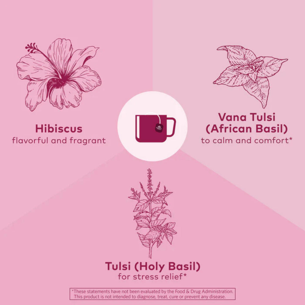 Organic India, Tulsi Hibiscus Tea, Caffeine-Free, 18 Infusion Bags, 1.27 Oz