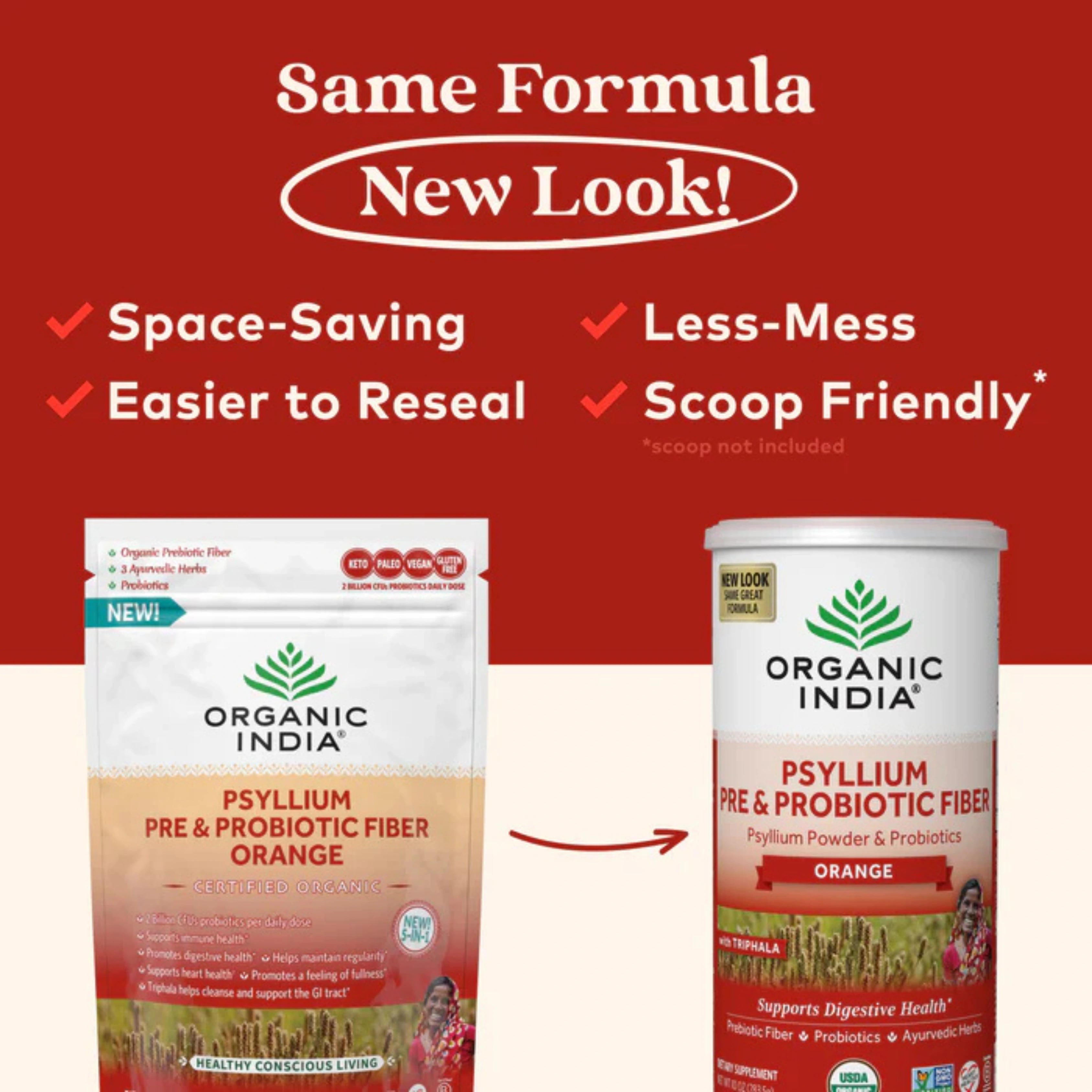 Organic India, Psyllium Pre & Probiotic Fiber, Orange, 10 Oz