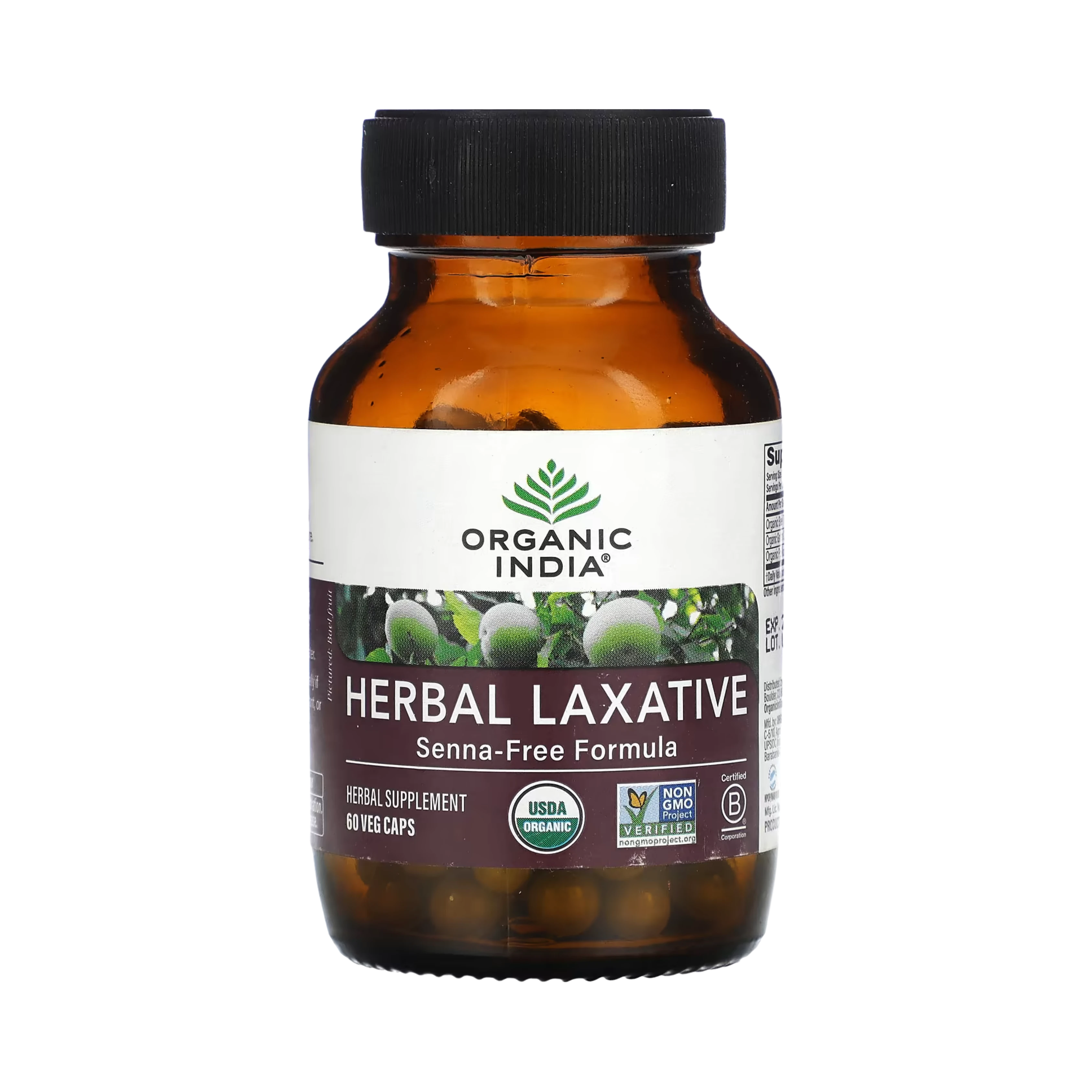 Organic India, Herbal Laxative, Senna Free Formula, 60 Veg Caps