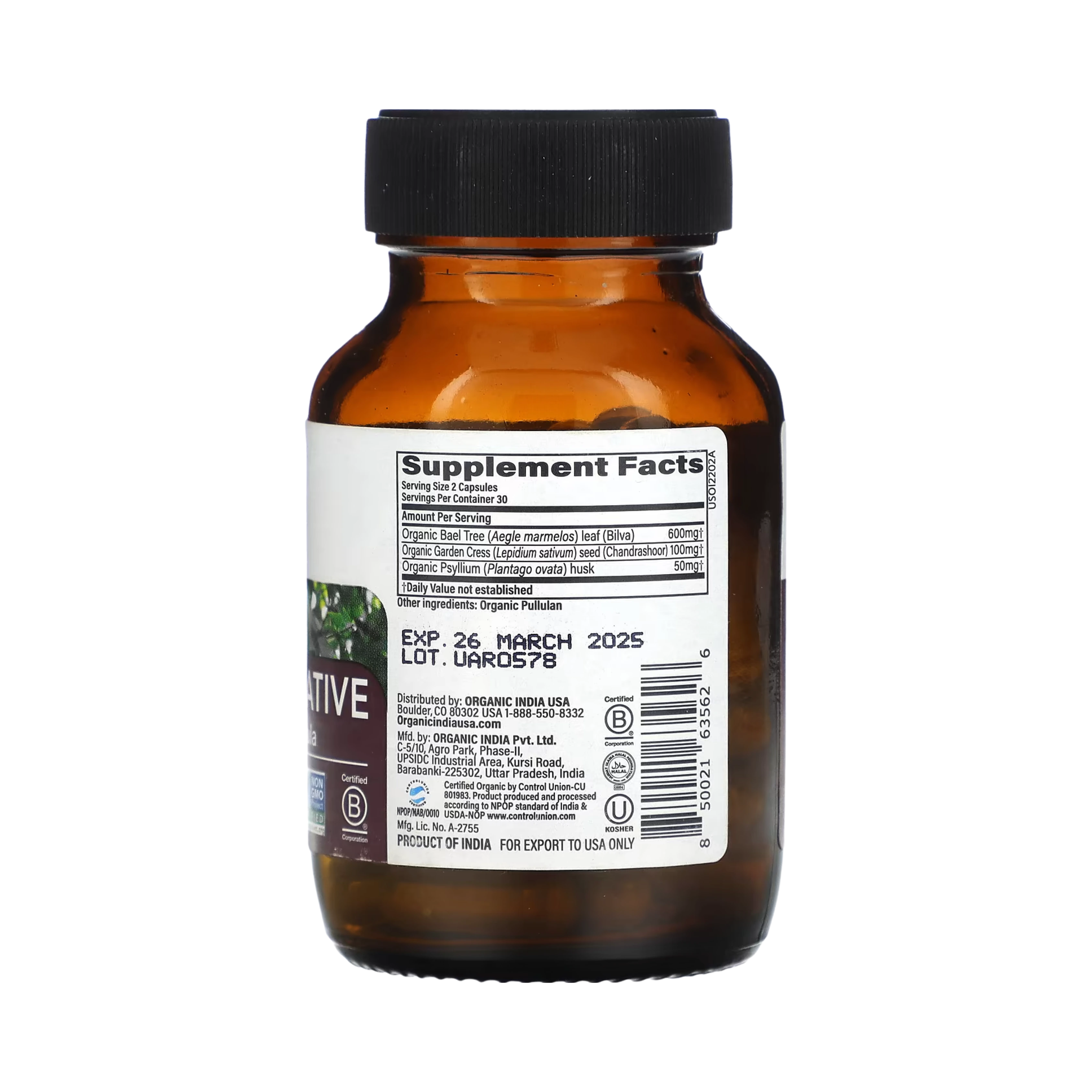 Organic India, Herbal Laxative, Senna Free Formula, 60 Veg Caps