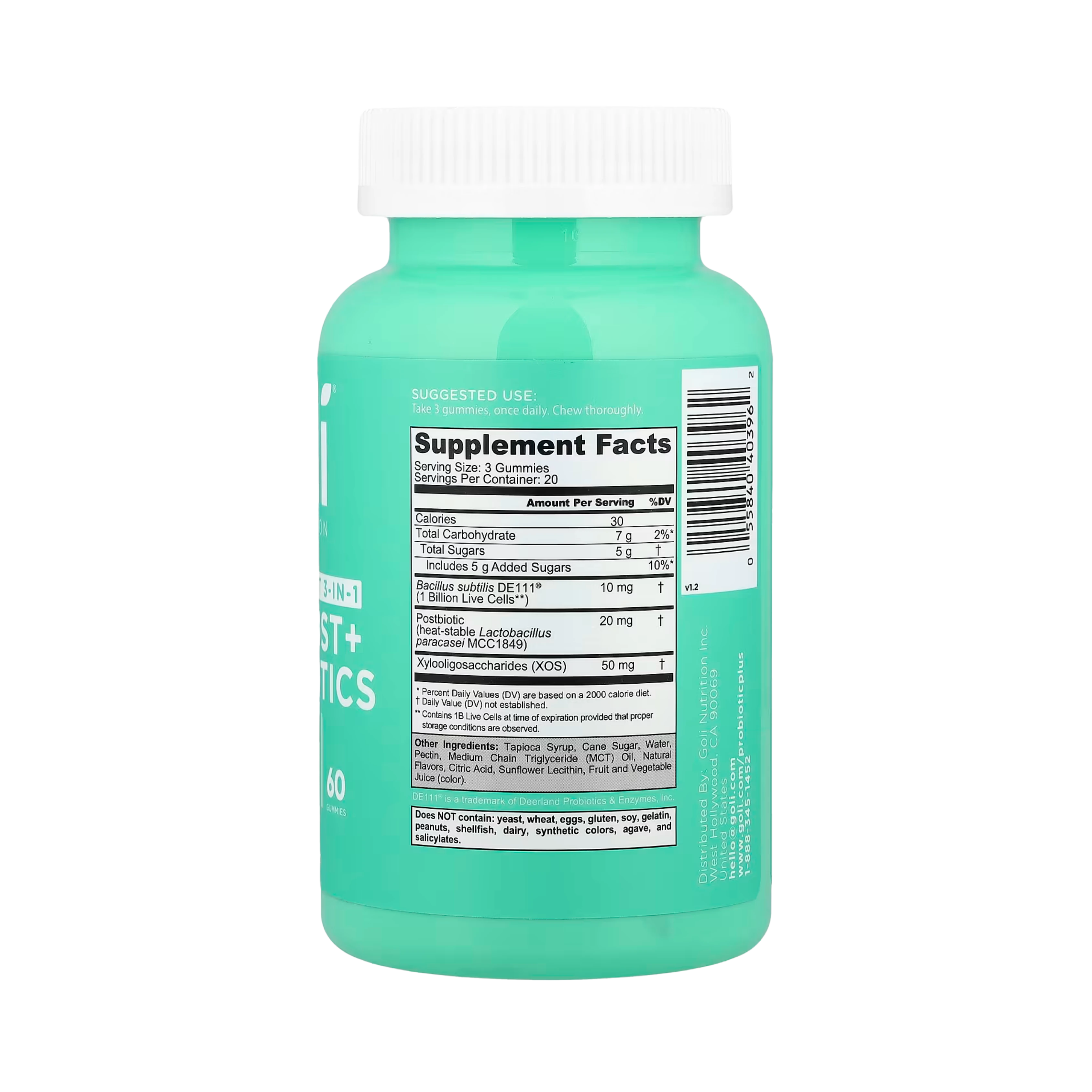 Goli Nutrition, Pre+Post+Probiotics Gummies, 60 Gummies