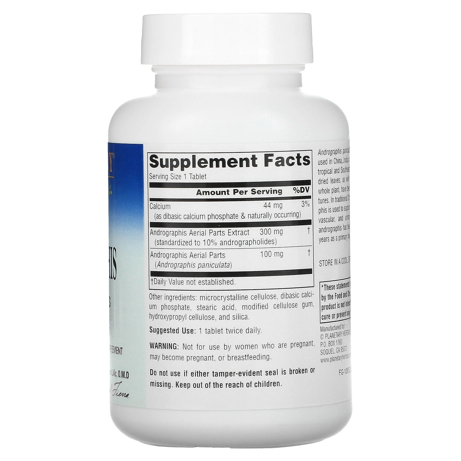 Planetary Herbals, Andrographis, Full Spectrum, 60 Tablets
