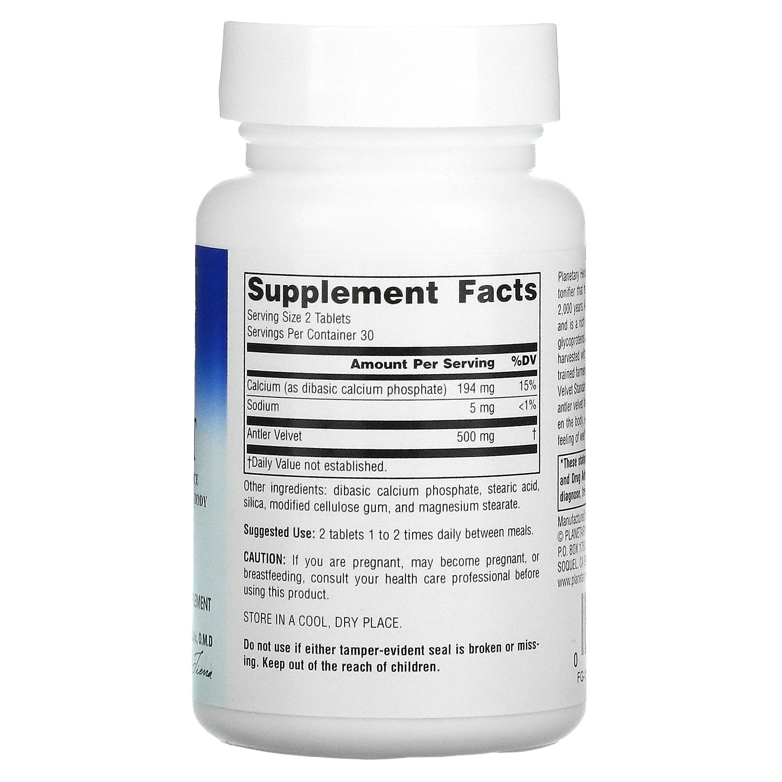 Planetary Herbals, Antler Velvet, Full Spectrum, 30 Tablets