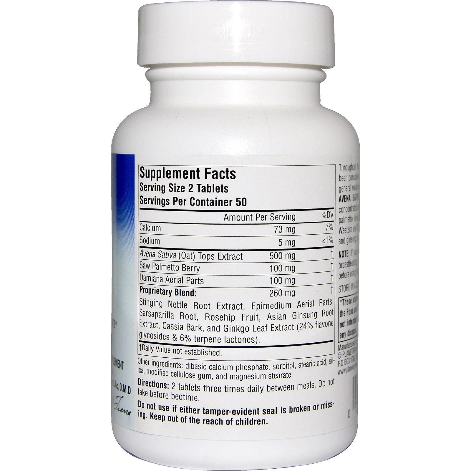 Planetary Herbals, Avena Sativa Oat Complex for Men, 50 Tablets