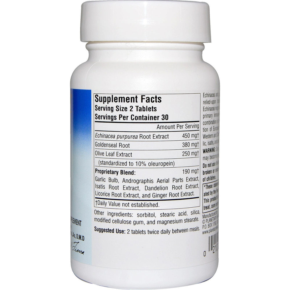 Planetary Herbals, Echinacea-Goldenseal with Olive Leaf, 30 Tablets