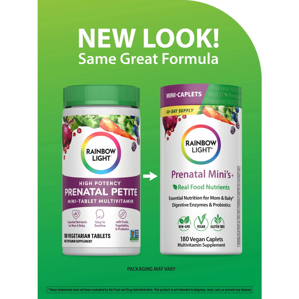 Rainbow Light, Prenatal Multi Mini's + Real Food Nutrients, 180 Mini Tablets