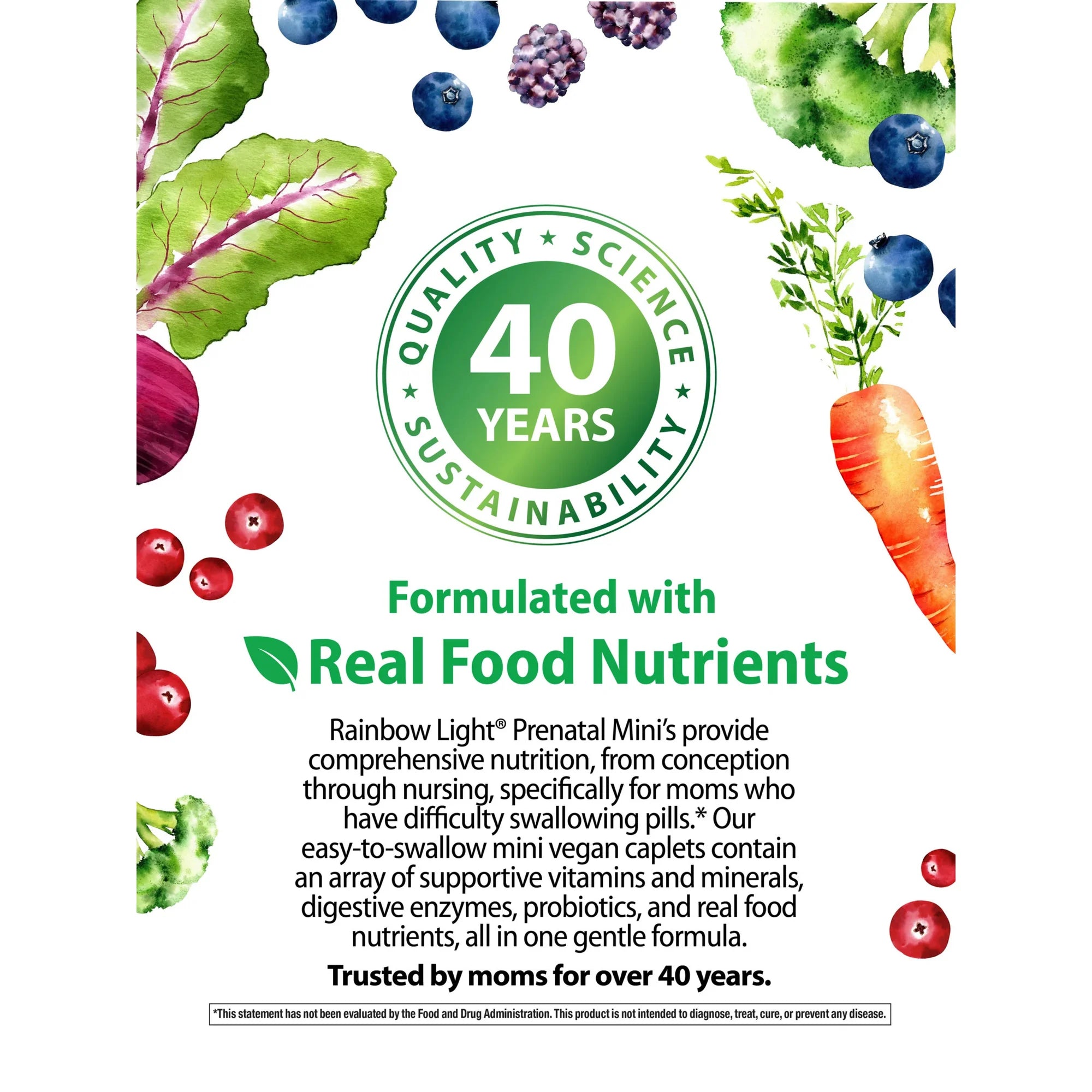 Rainbow Light, Prenatal Multi Mini's + Real Food Nutrients, 180 Mini Tablets