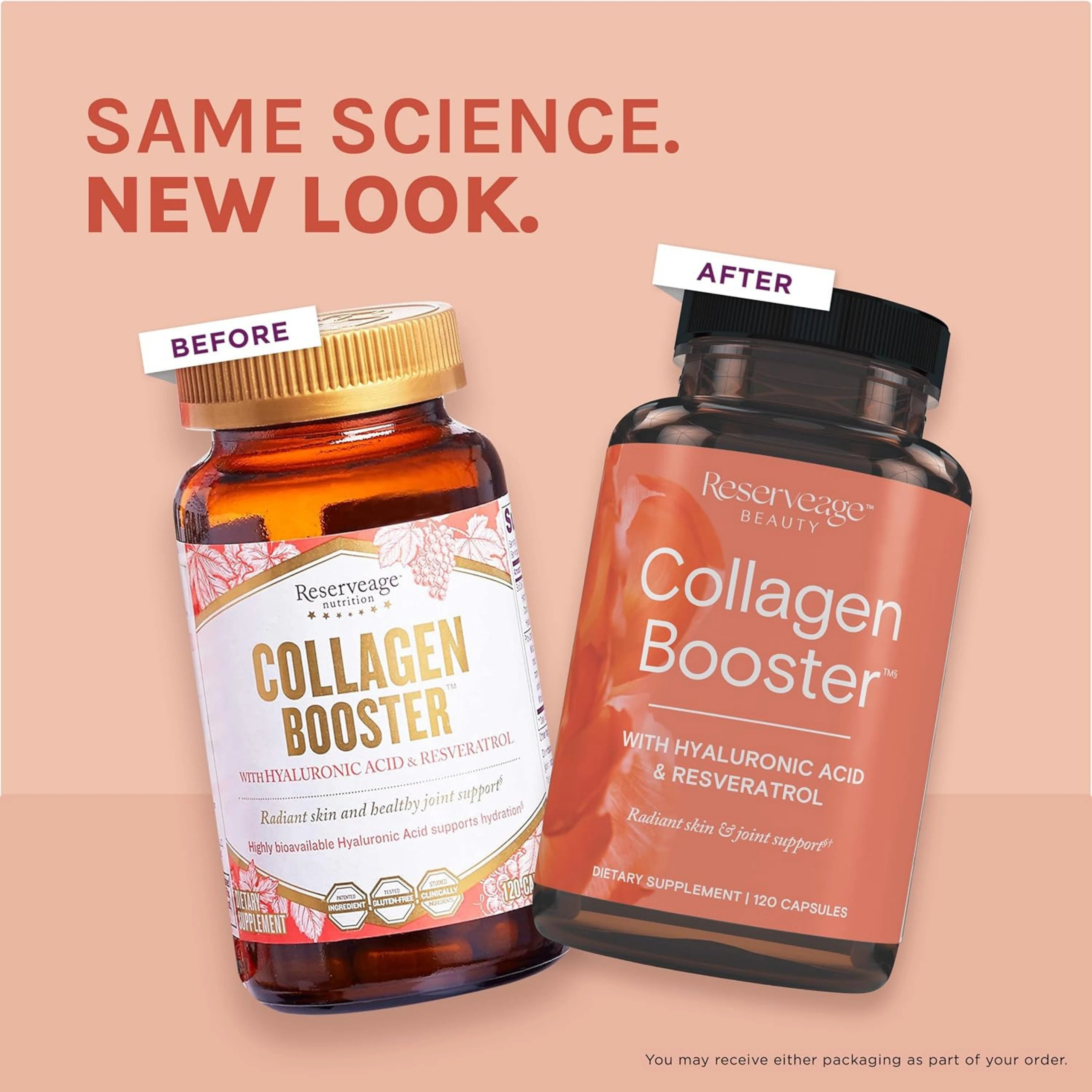 Reserveage Beauty, Collagen Booster with Hyaluronic Acid & Resveratrol, 120 Capsules