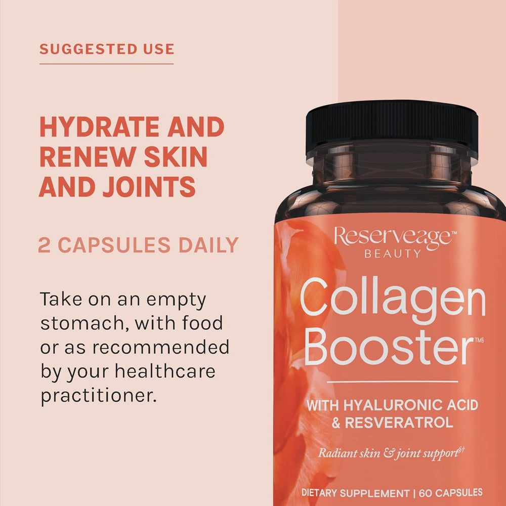 Reserveage Beauty, Collagen Booster with Hyaluronic Acid & Resveratrol, 60 Capsules
