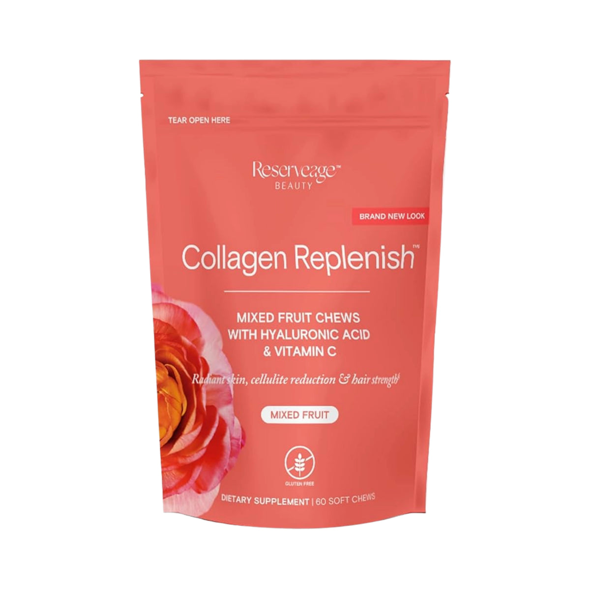 Reserveage Beauty, Collagen Replenish Chews Mixed Fruit Flavor, 60 count