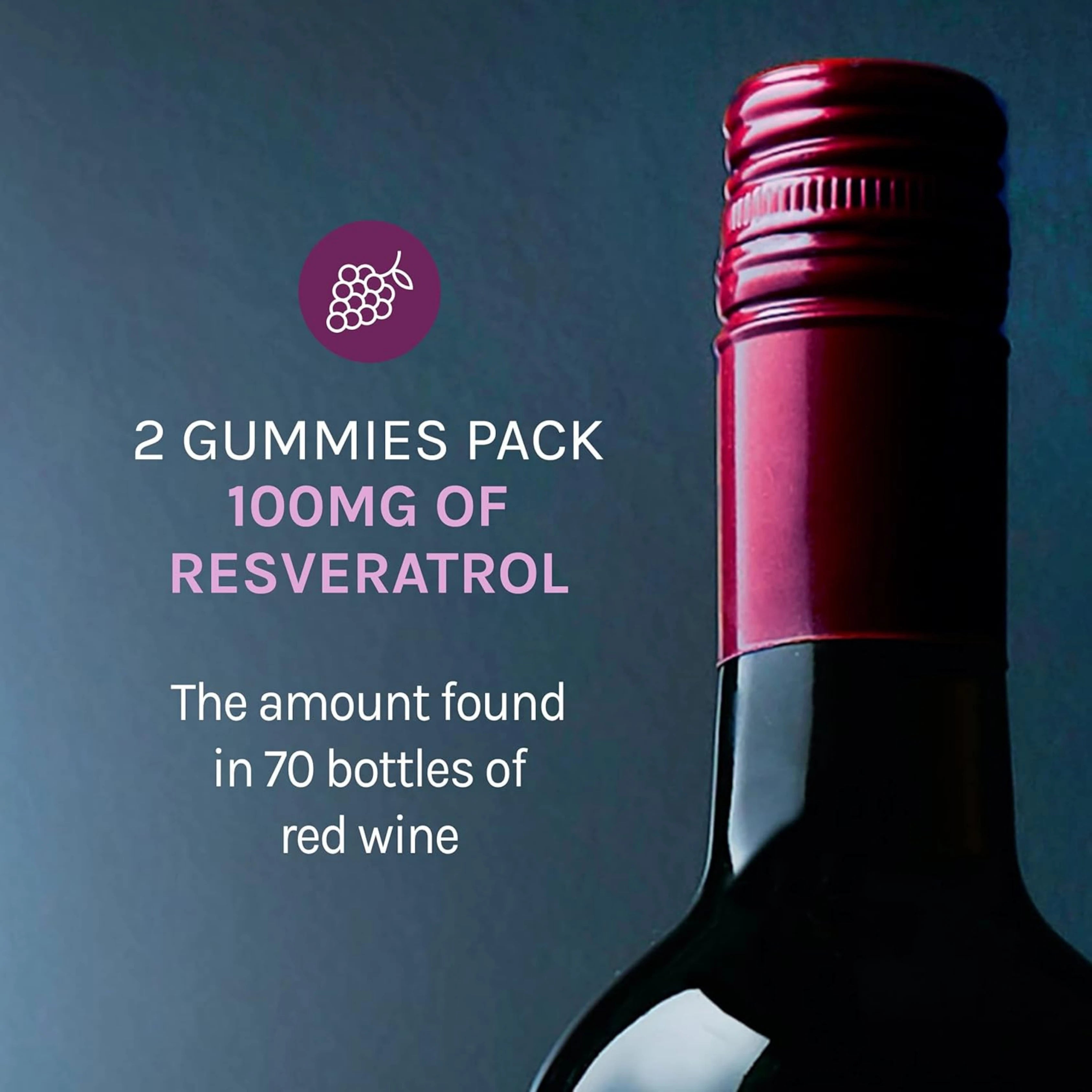 Reserveage Beauty, Resveratrol Gummies, 100 mg, Grape Flavored, 60 Gummies