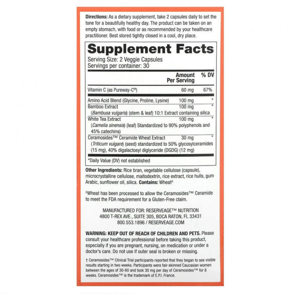 Reserveage Beauty, Vegan Collagen Builder, 60 Capsules