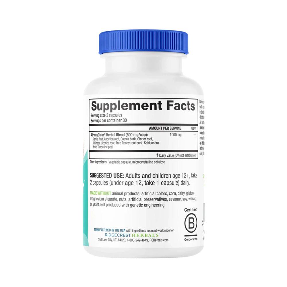 Ridgecrest Herbals, AirwayClear, 60 Capsules