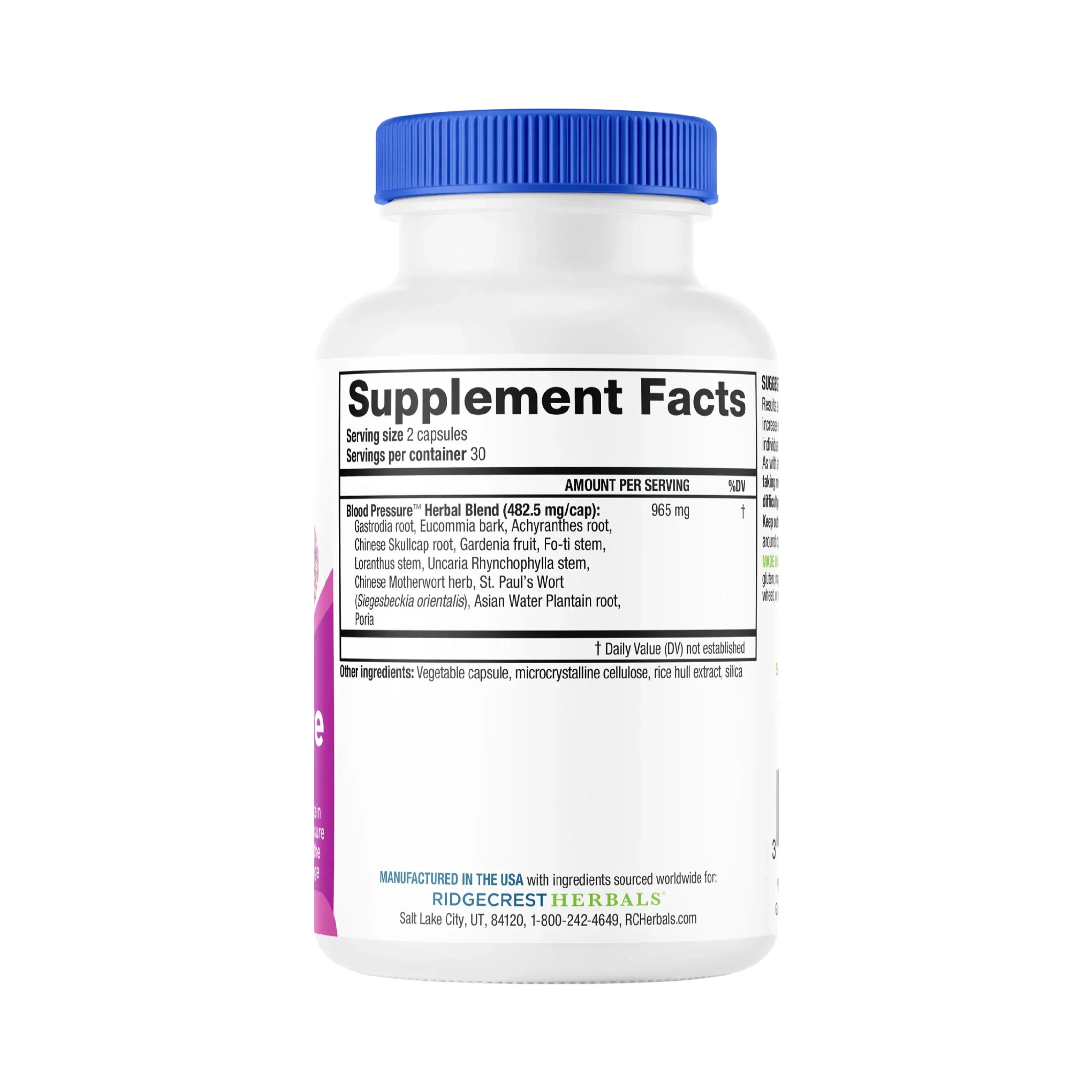 Ridgecrest Herbals, Blood Pressure Formula, 60 Capsules