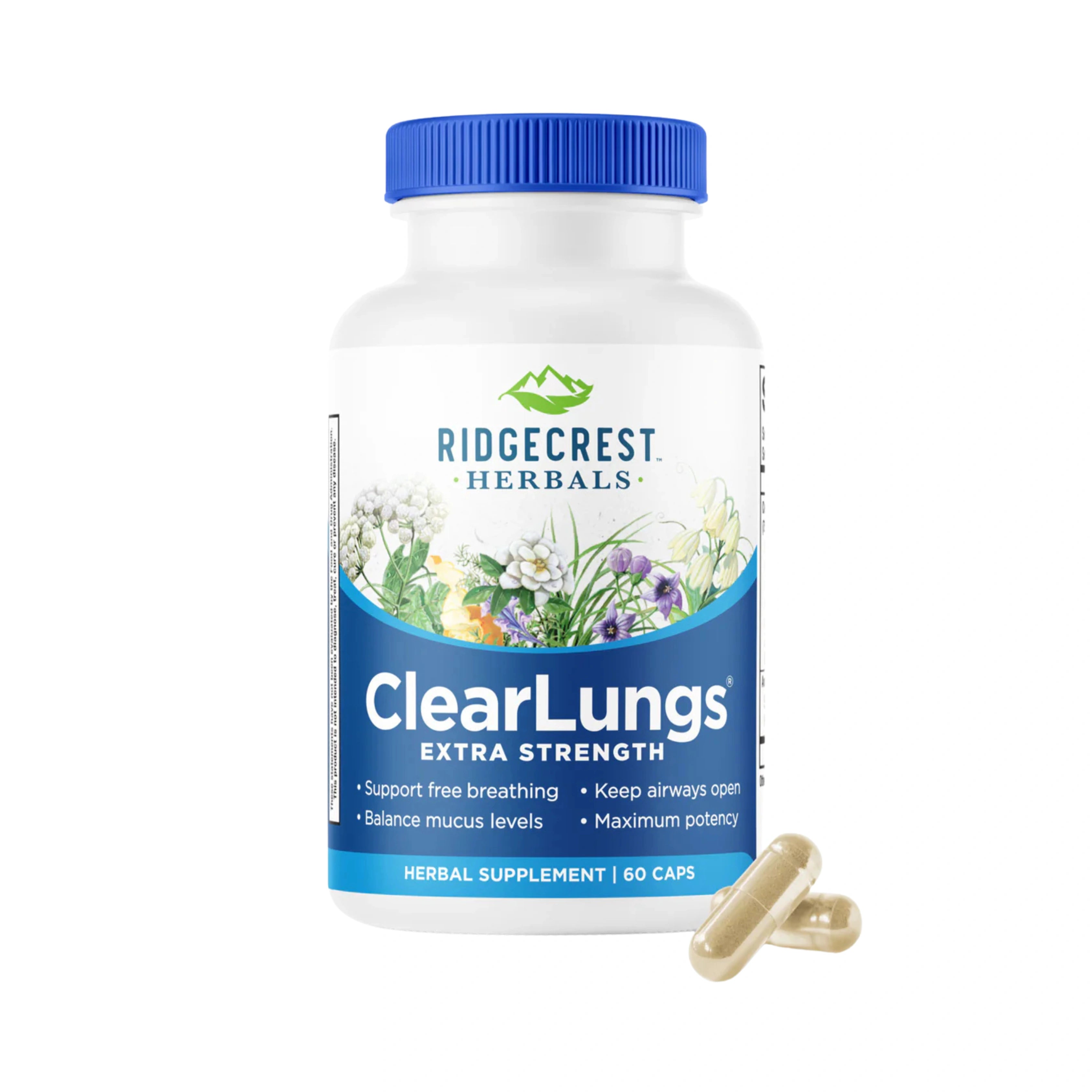 Ridgecrest Herbals, ClearLungs Extra Strength,  60 Capsules