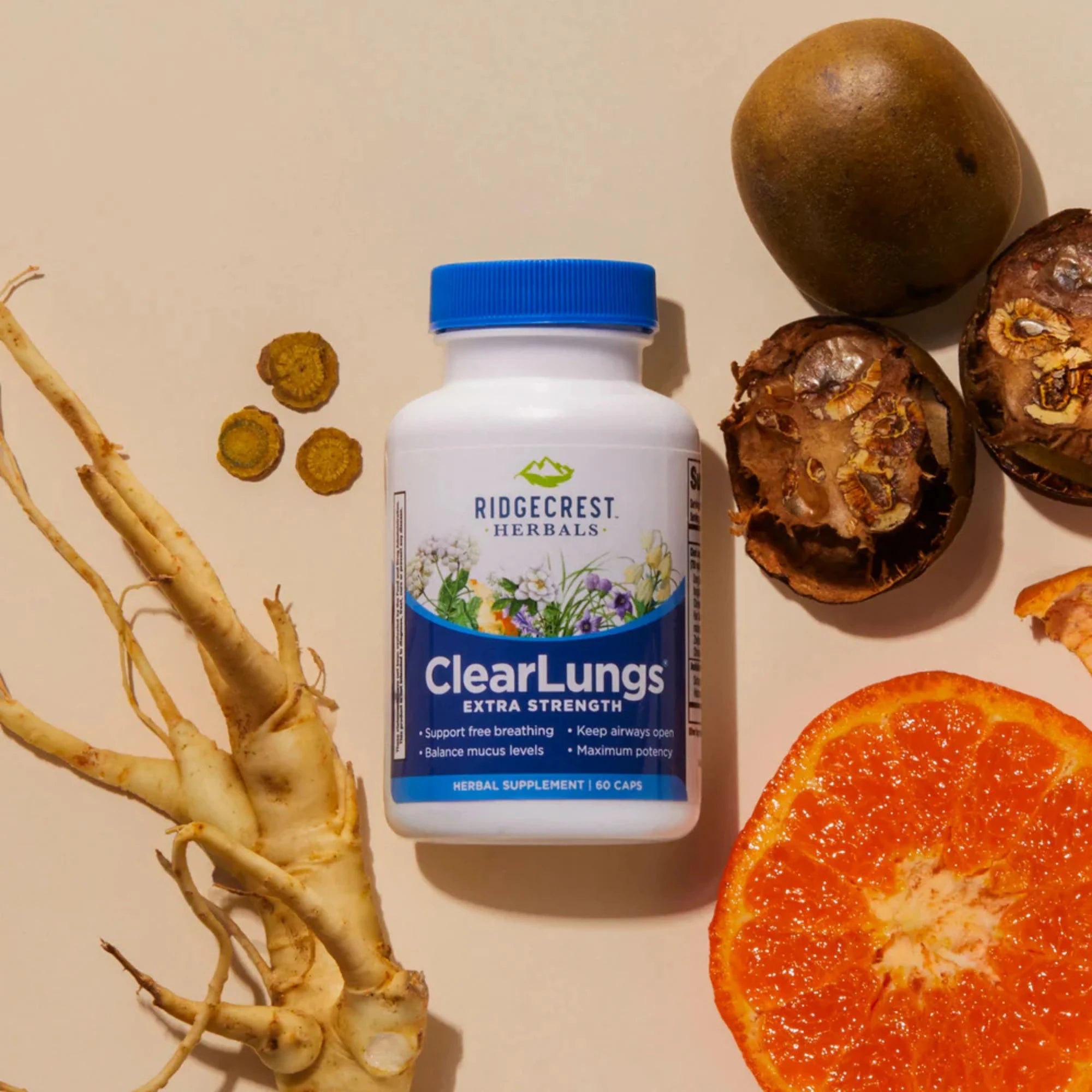 Ridgecrest Herbals, ClearLungs Extra Strength,  60 Capsules