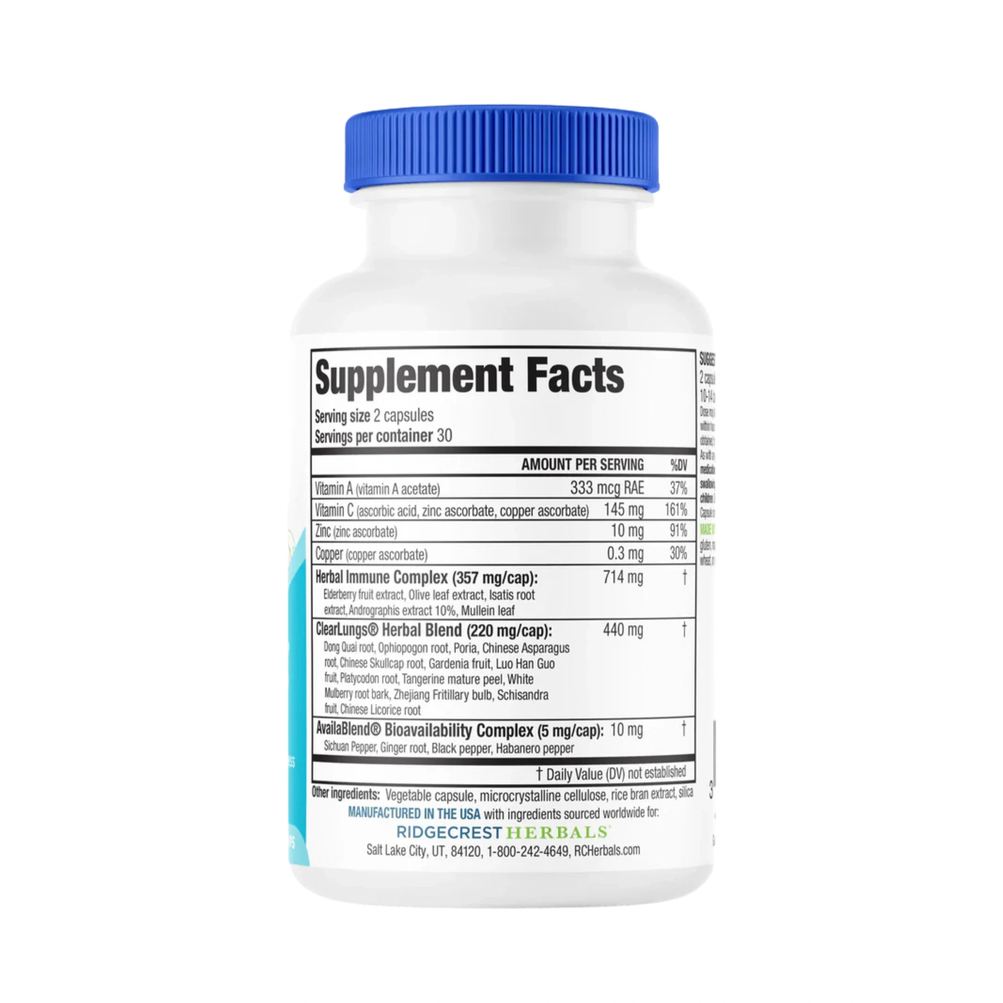 Ridgecrest Herbals, ClearLungs Immune, 60 Capsules