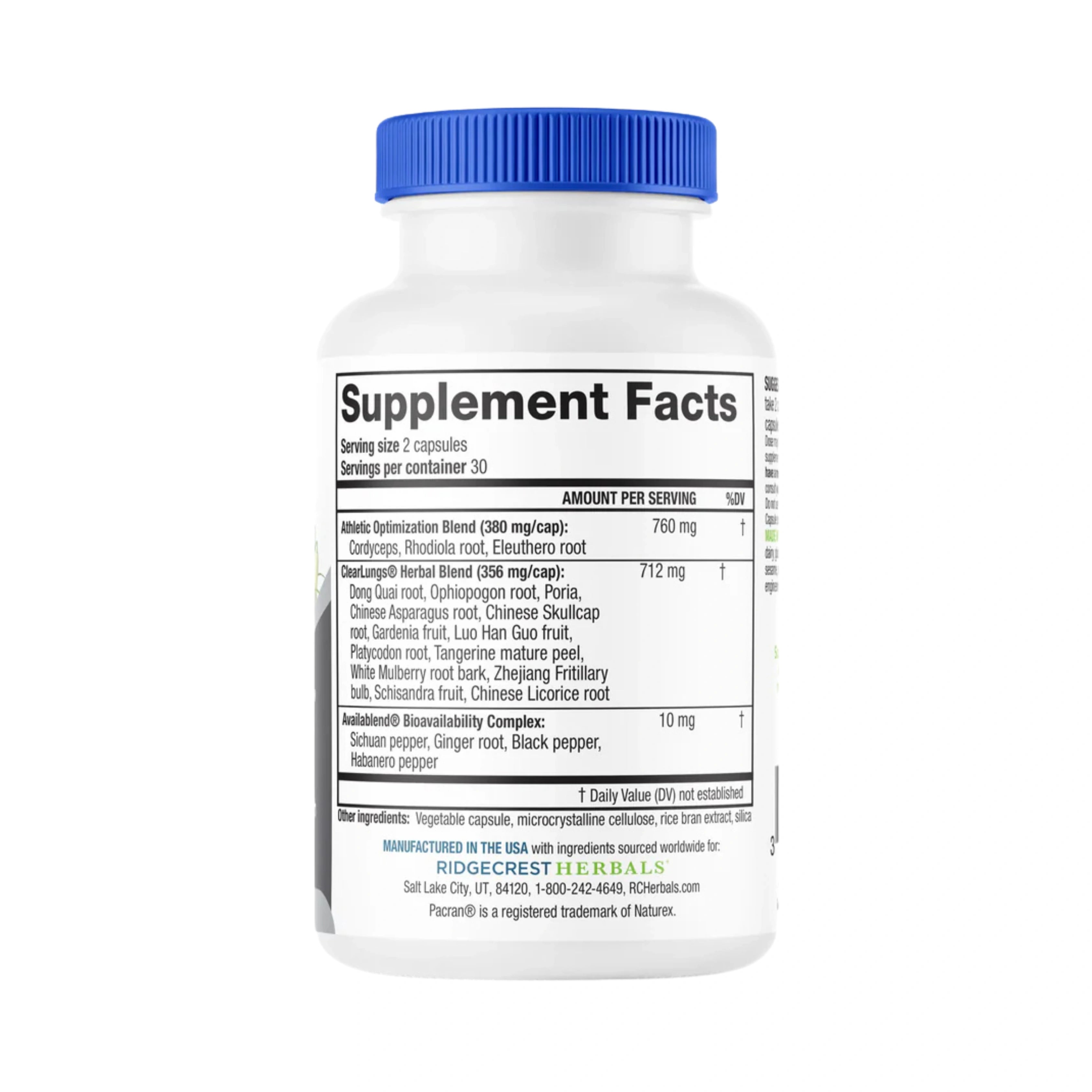 Ridgecrest Herbals, ClearLungs Sport, 60 Capsules