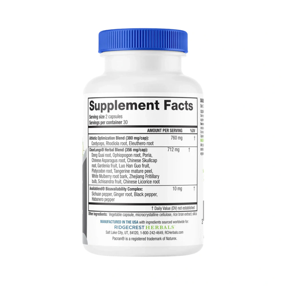 Ridgecrest Herbals, ClearLungs Sport, 60 Capsules