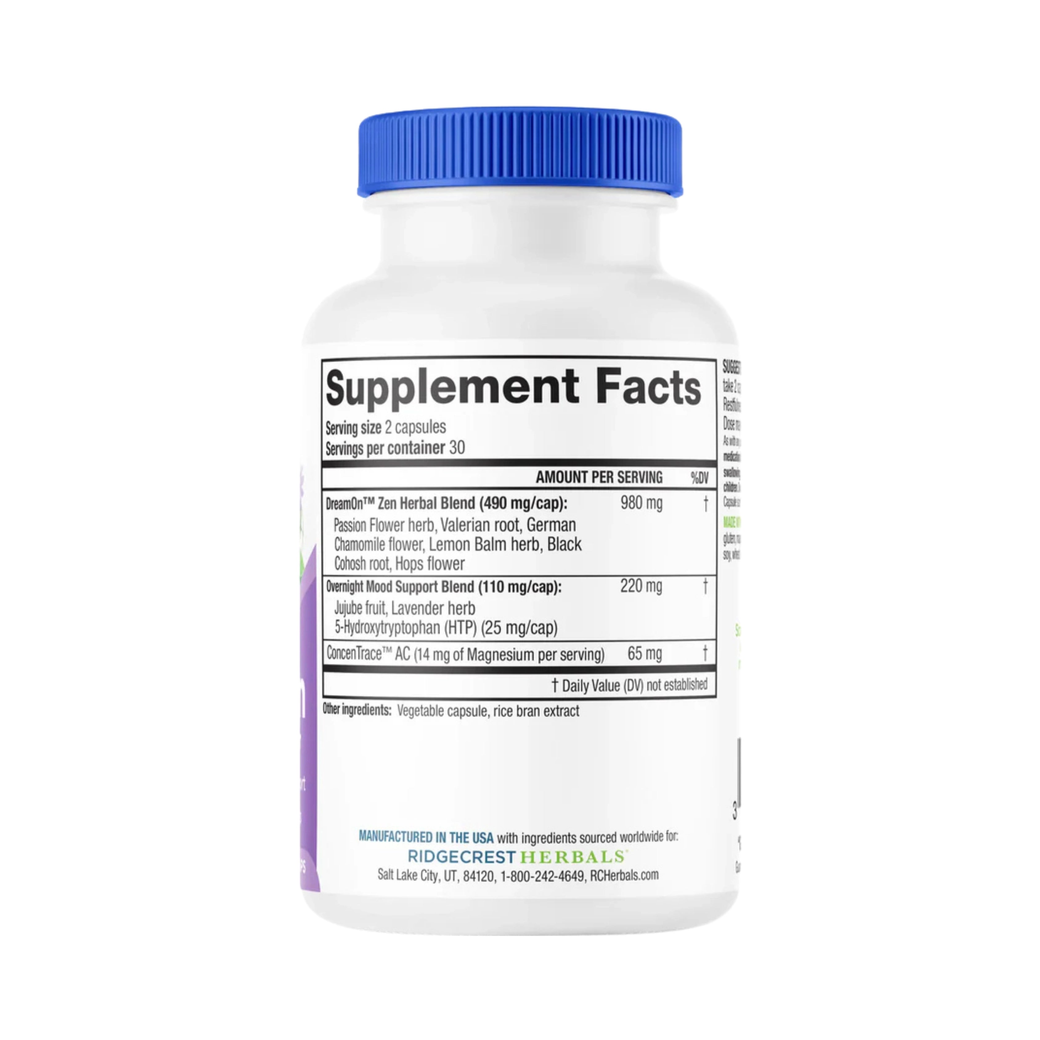 Ridgecrest Herbals, DreamOn Zen, 60 Capsules