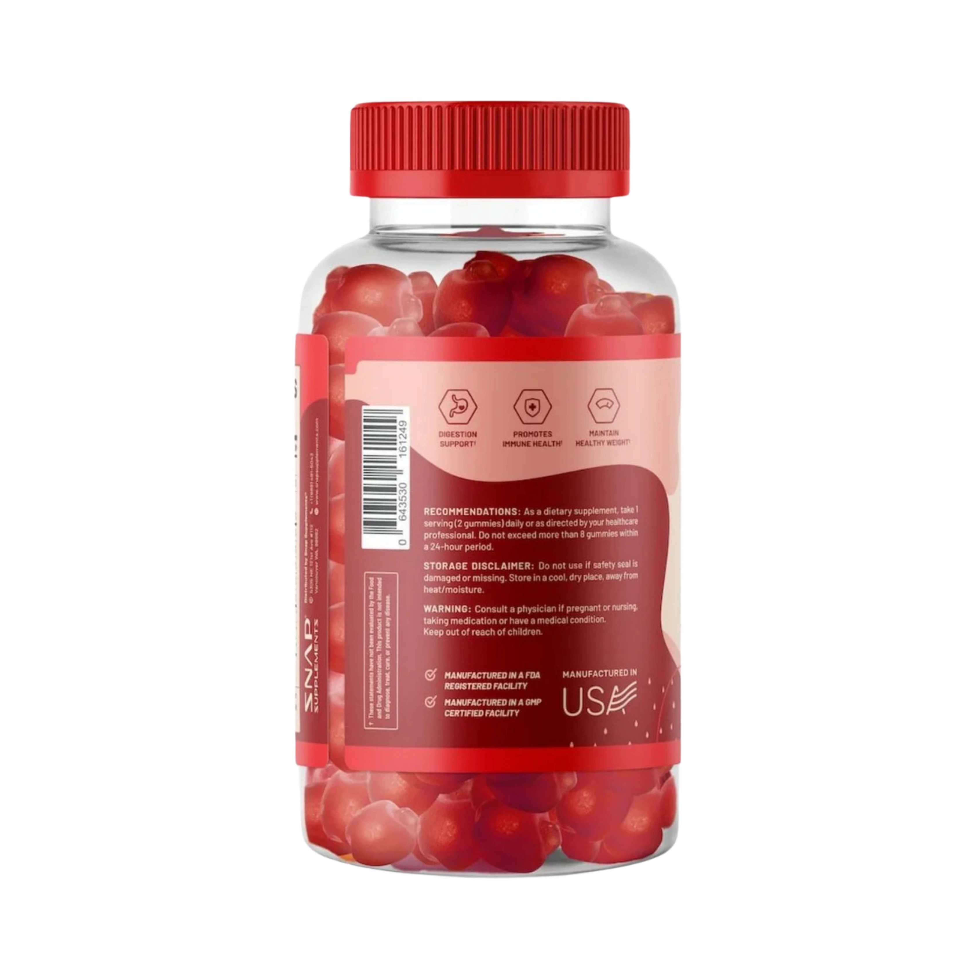 Snap Supplements, Apple Cider Vinegar with the Mother, 60 gummies
