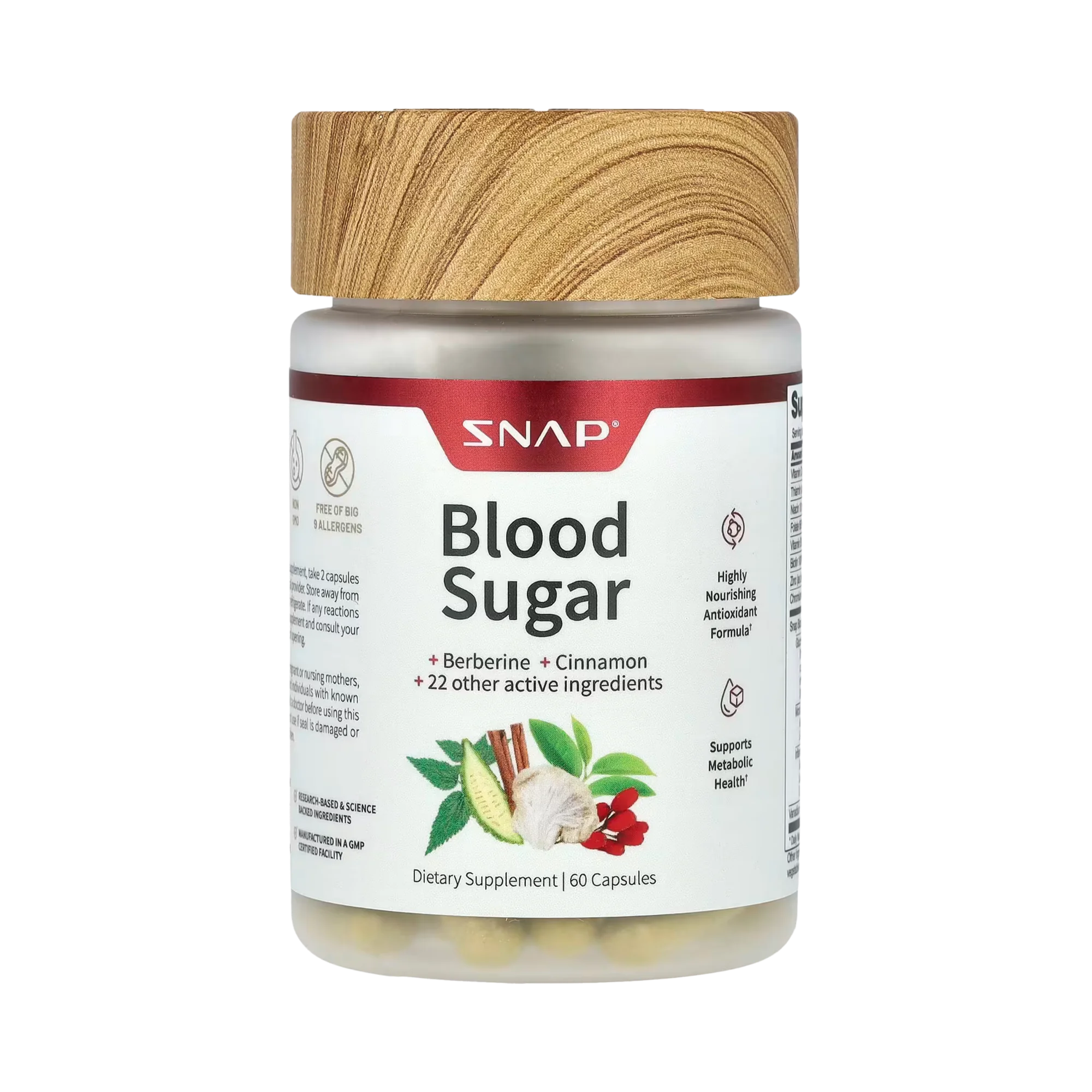 Snap Supplements, Blood Sugar, 60 Capsules