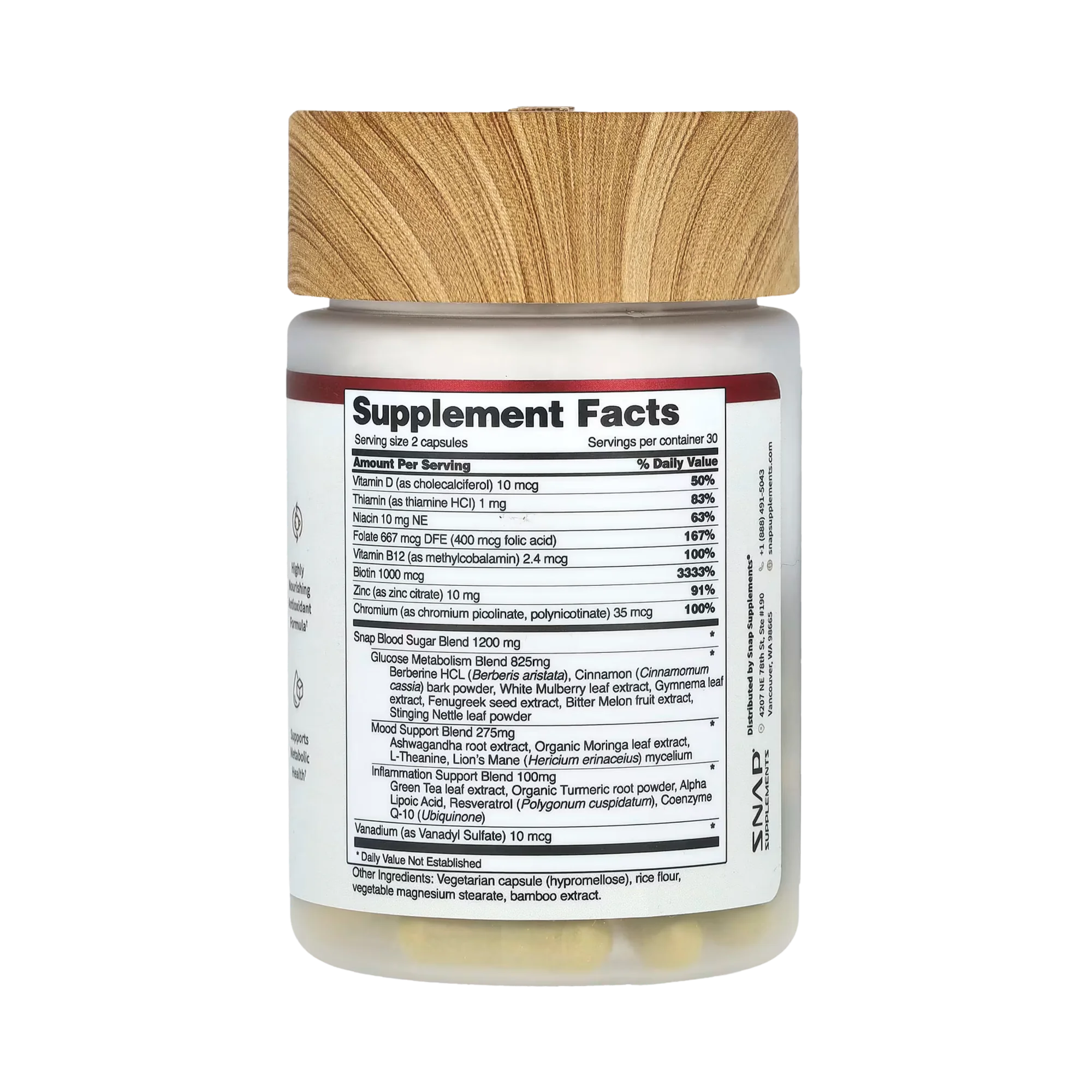 Snap Supplements, Blood Sugar, 60 Capsules