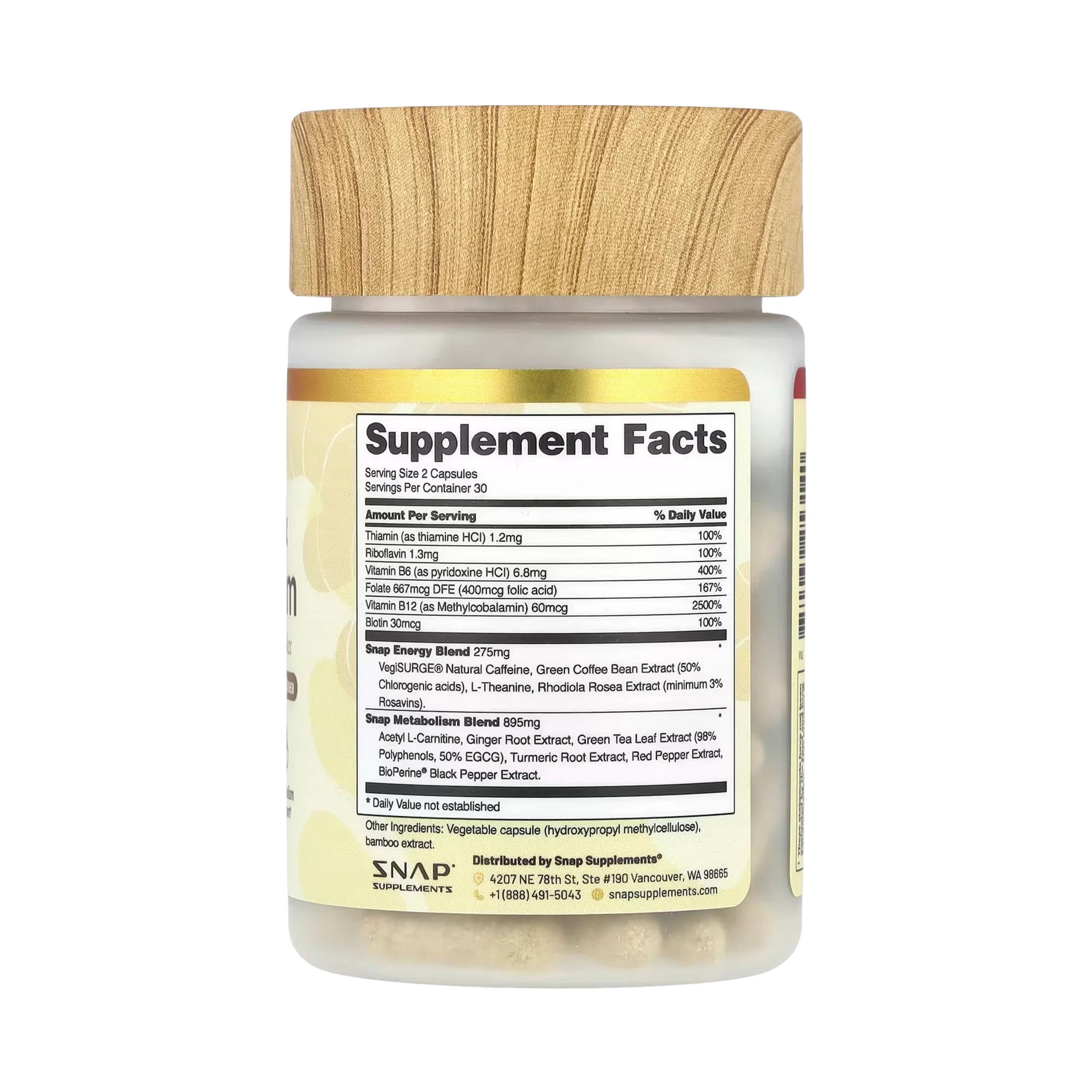 Snap Supplements, Energy & Metabolism, 60 Capsules