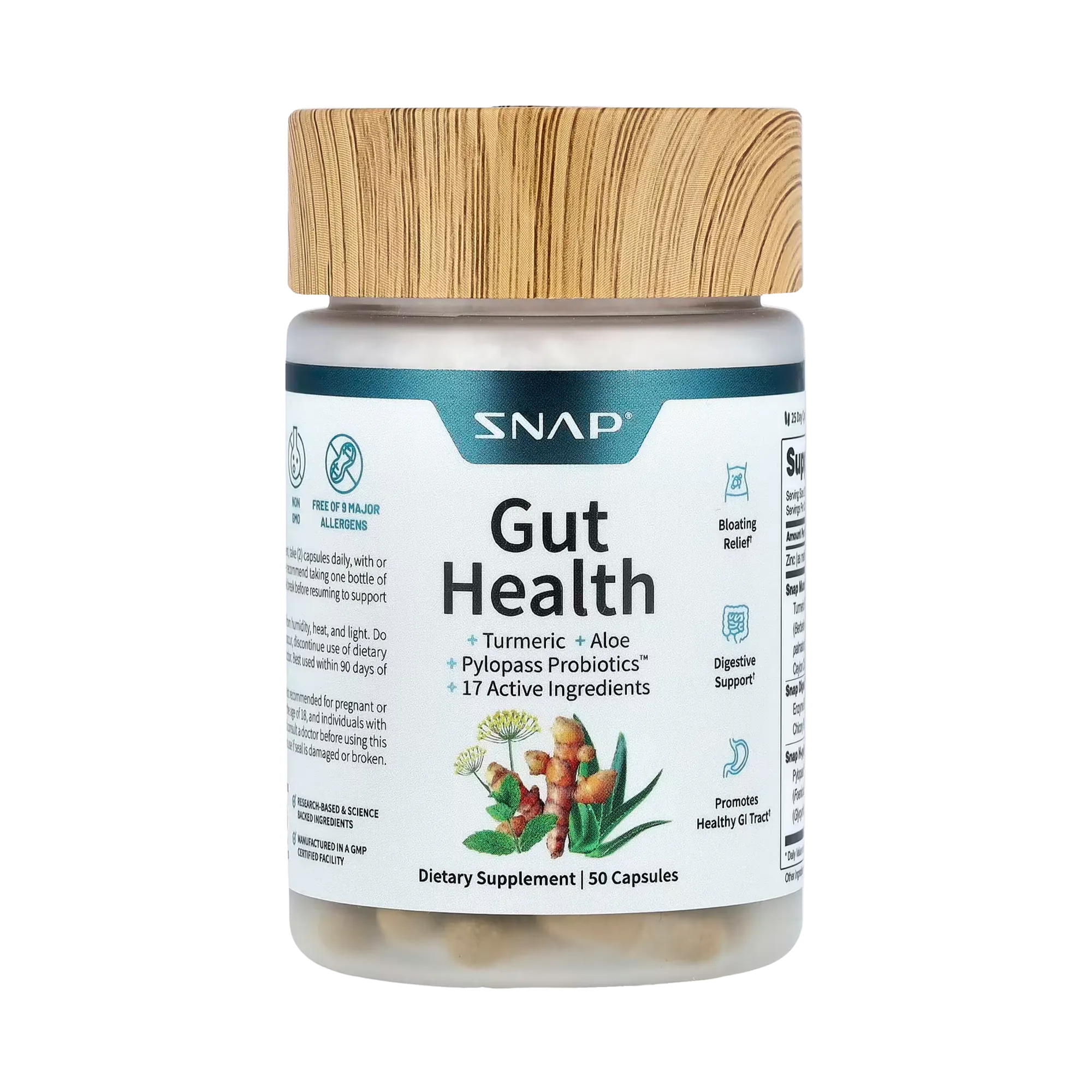 Snap Supplements, Gut Health, 50 Capsules