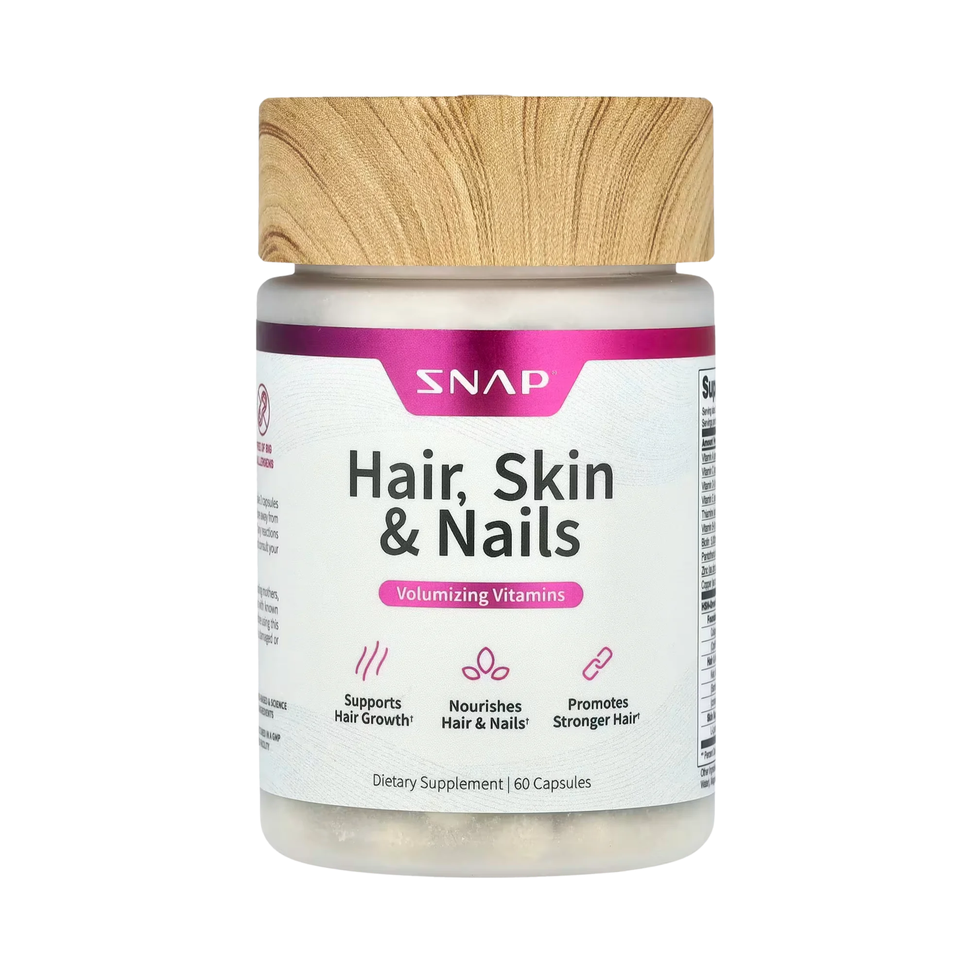 Snap Supplements, Hair, Skin & Nails, 60 Capsules
