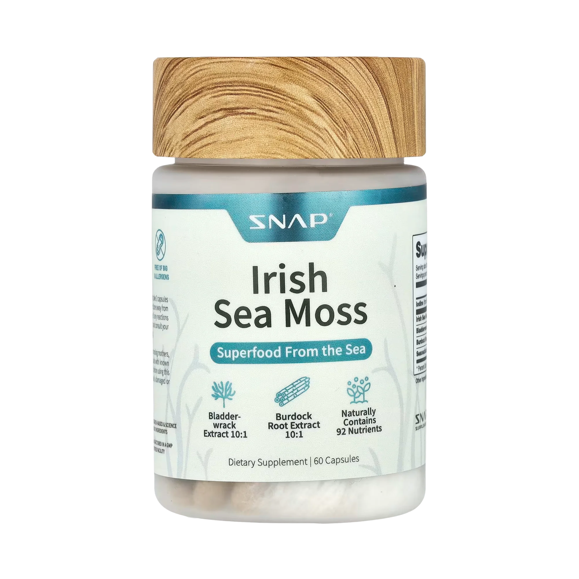 Snap Supplements, Irish Sea Moss, 60 Capsules