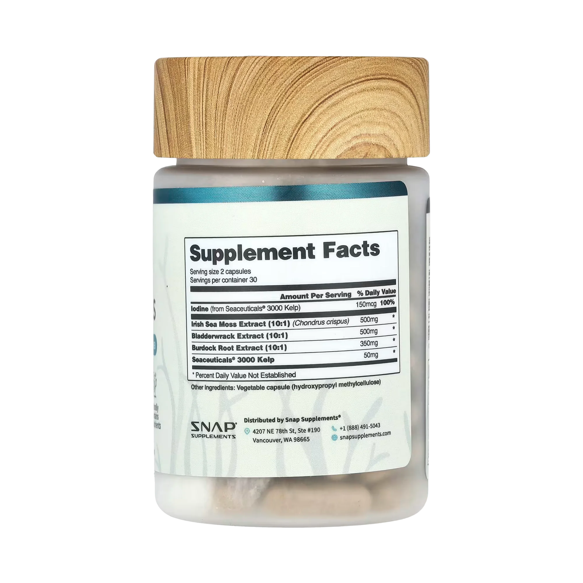 Snap Supplements, Irish Sea Moss, 60 Capsules