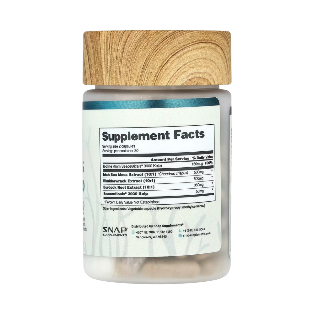 Snap Supplements, Irish Sea Moss, 60 Capsules