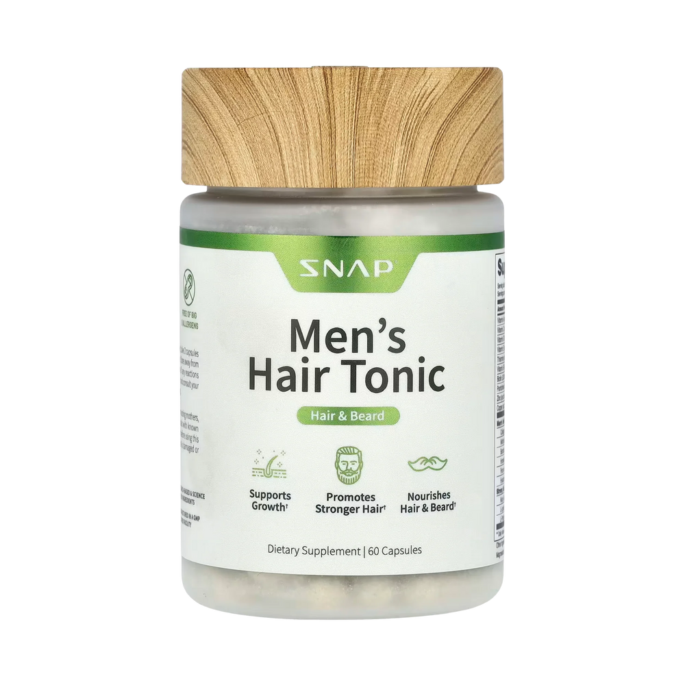 Snap Supplements, Men's Hair Tonic, Hair & Beard, 60 Capsules