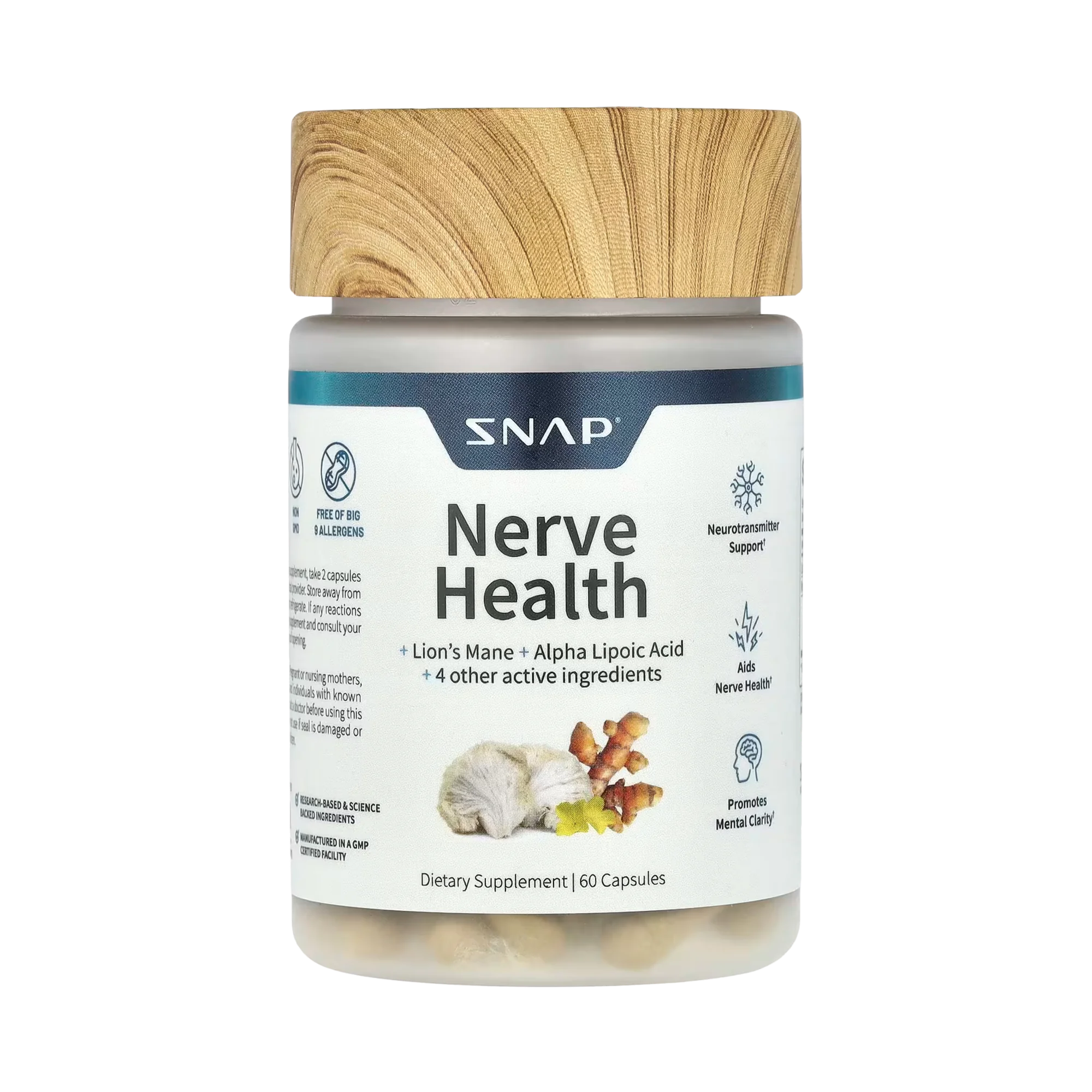 Snap Supplements, Nerve Health, 60 Capsules