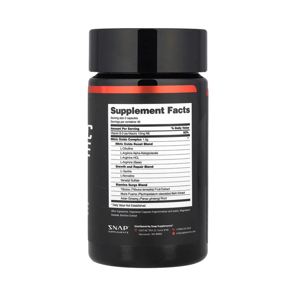 Snap Supplements, Nitric Oxide Booster, 90 Capsules