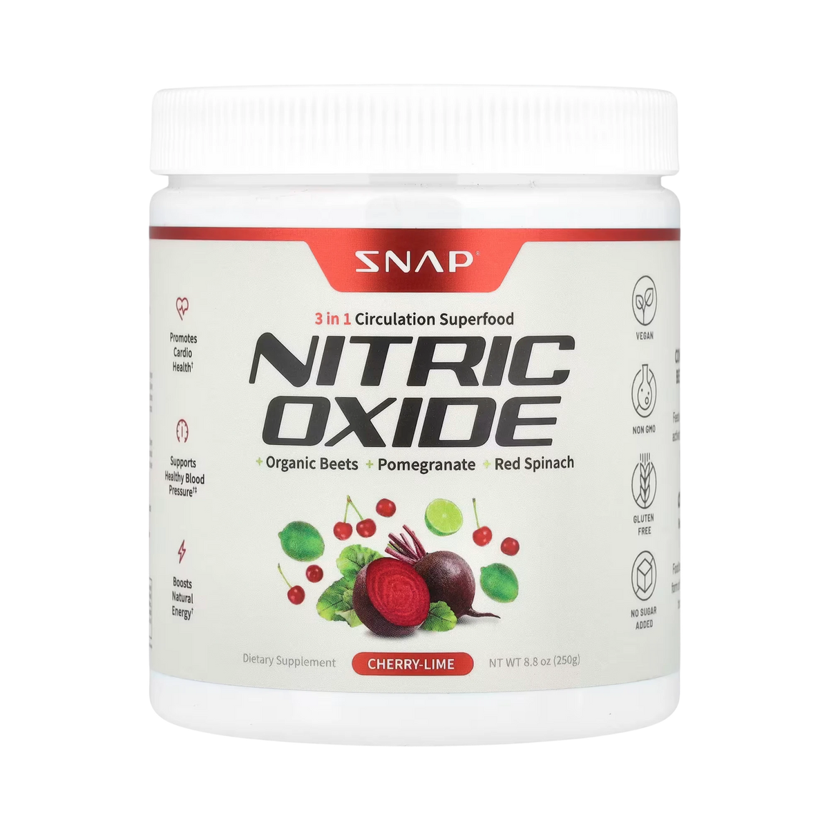 Snap Supplements, Nitric Oxide, Cherry-Lime, 8.8 Oz