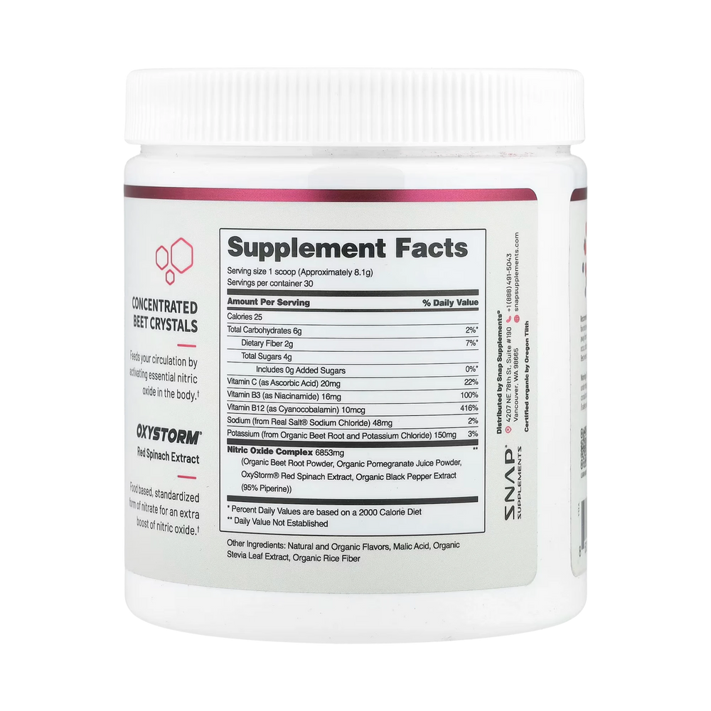 Snap Supplements, Nitric Oxide, Mixed Berry, 8.8 Oz