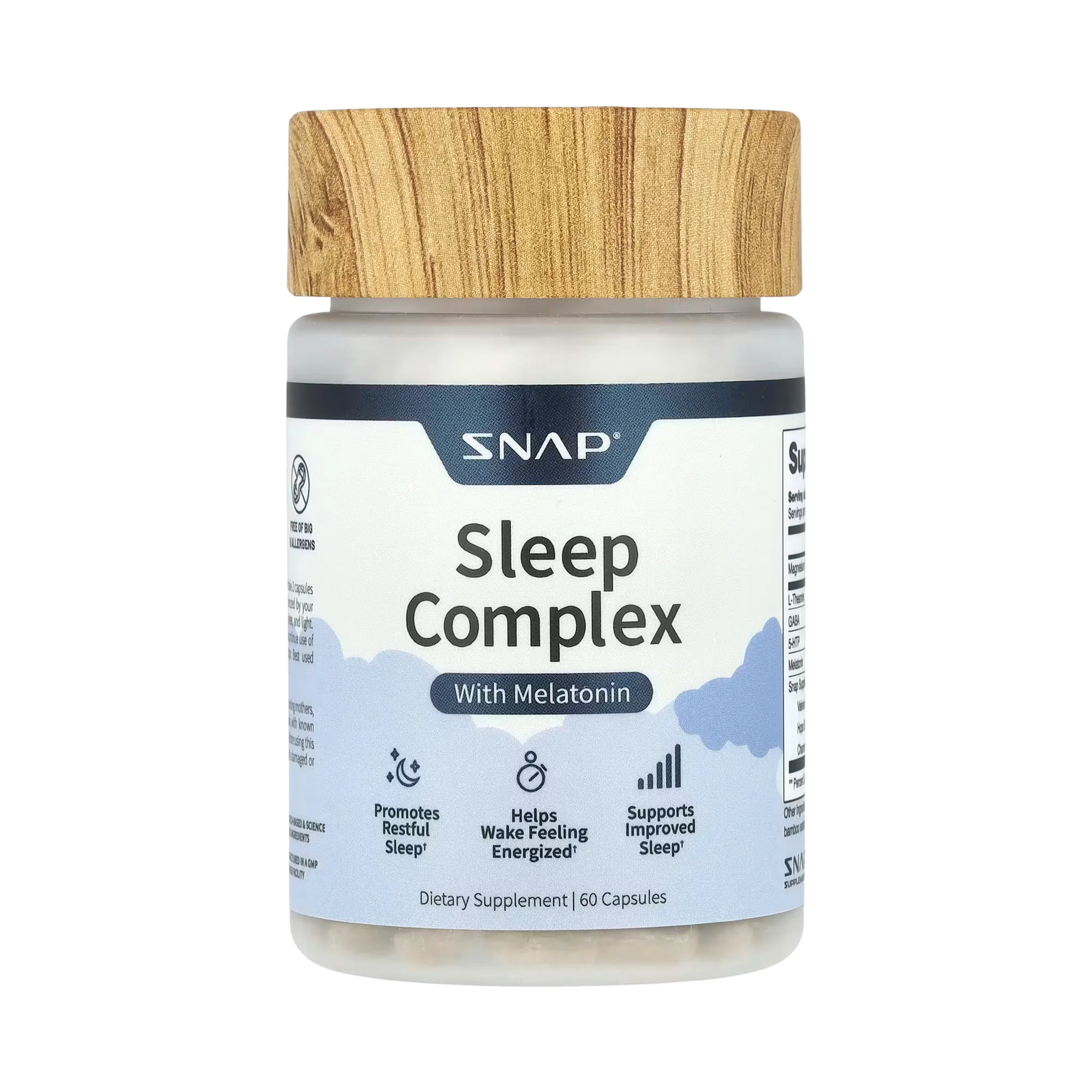 Snap Supplements, Sleep Complex with Melatonin, 60 Capsules