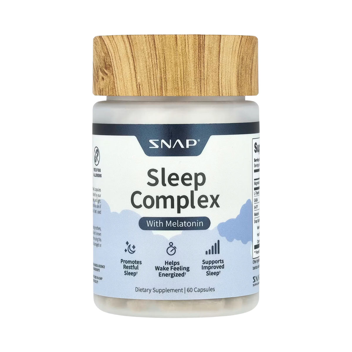 Snap Supplements, Sleep Complex with Melatonin, 60 Capsules