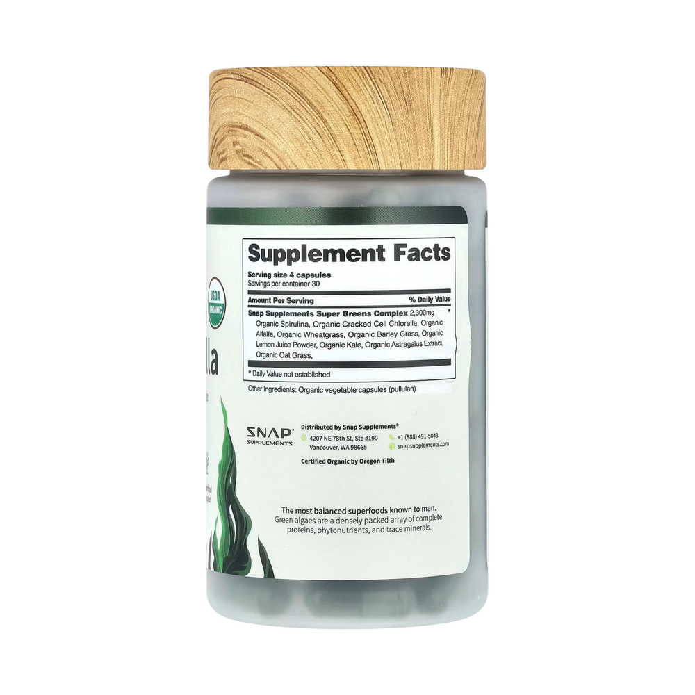 Snap Supplements, Spirulina & Chlorella, 120 Capsules